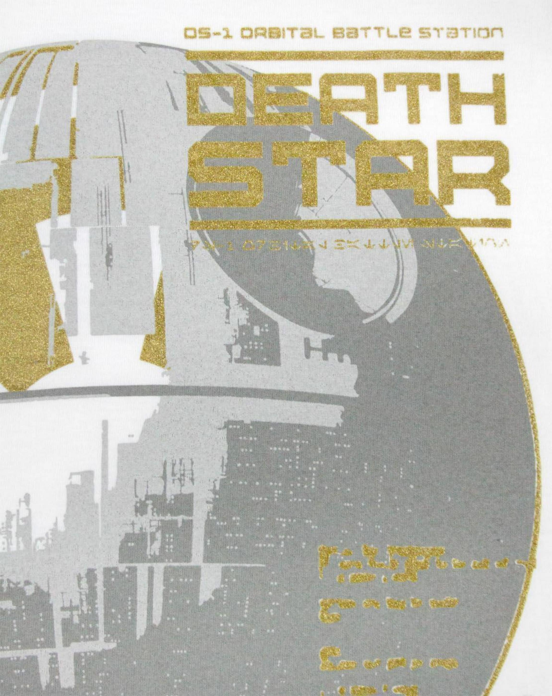 White Star Wars Rogue One Metallic Death T-Shirt, Image 2 of 4
