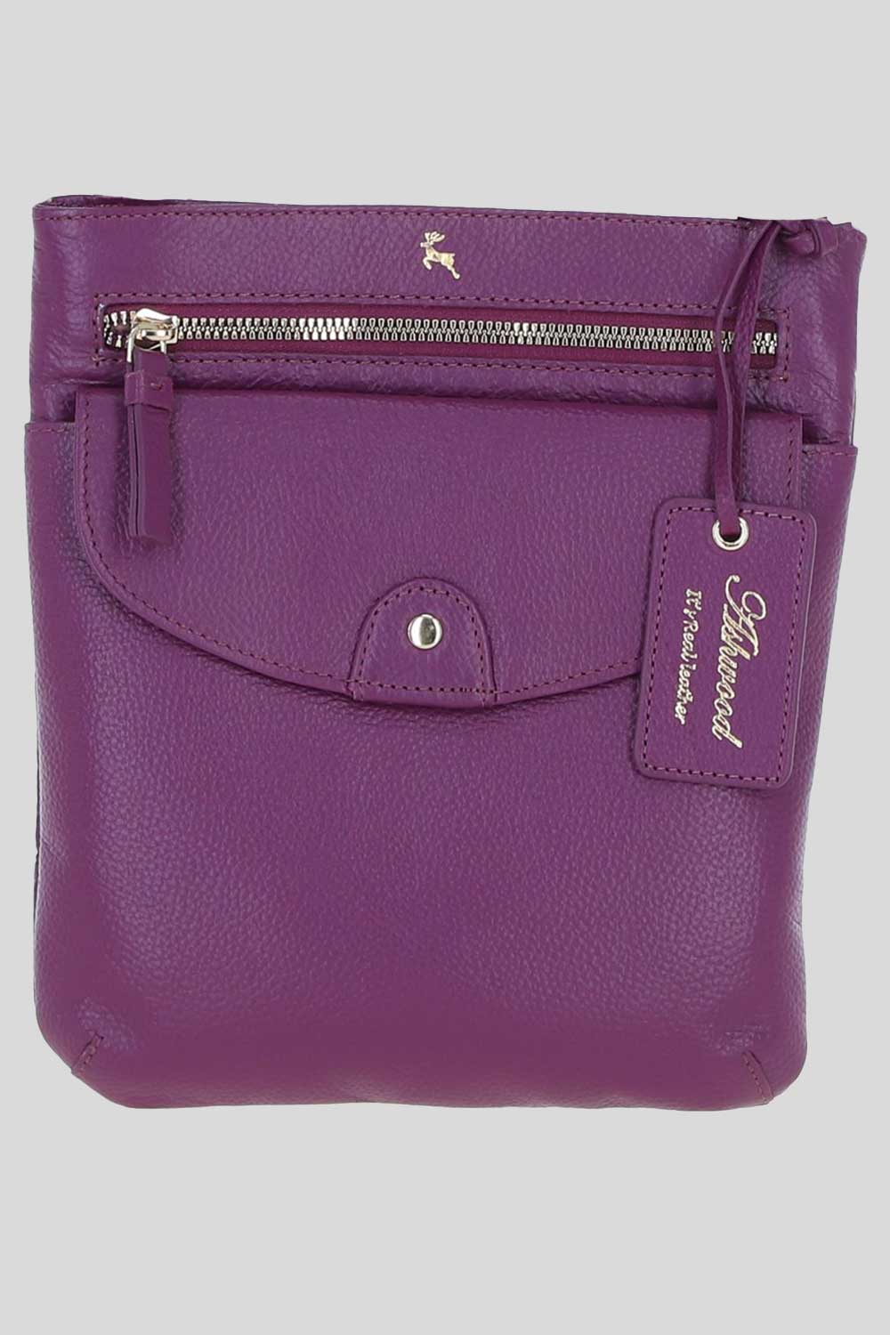 Raspberry 'Five CB' Real Leather Cross Body Bag, Image 1 of 5