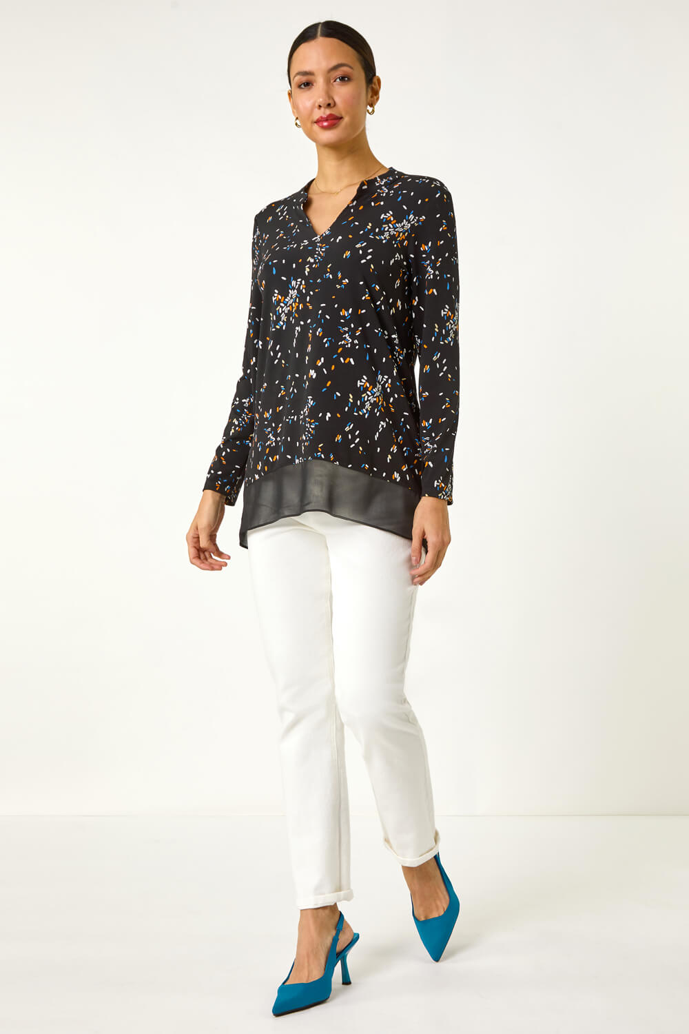 JANSON ABSTRACT PRINT TUNIC TOP