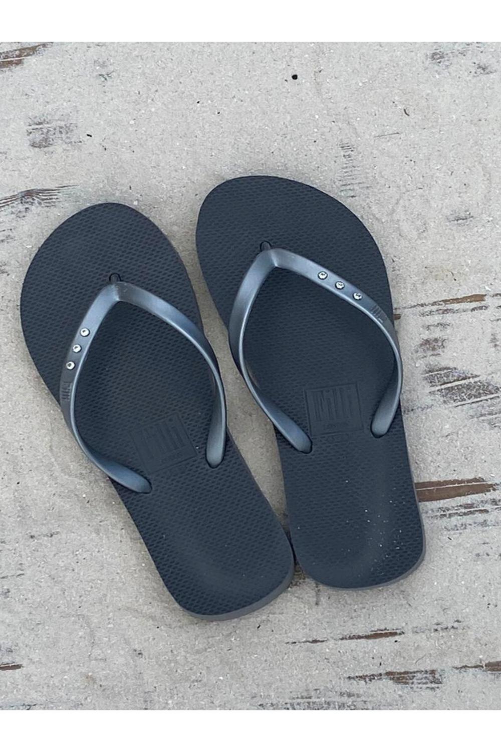 Silver Filli London Silver St Tropez Crystal Flip Flops, Image 2 of 4