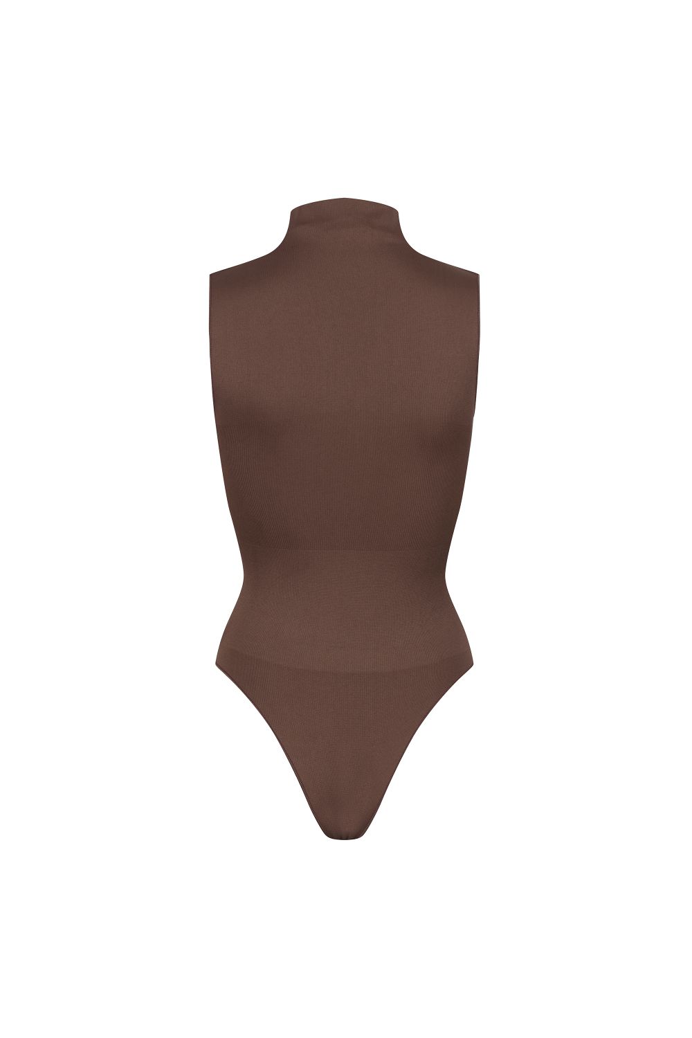 Brown Sleeveless Turtleneck Sculpting Bodysuit, Image 2 of 5