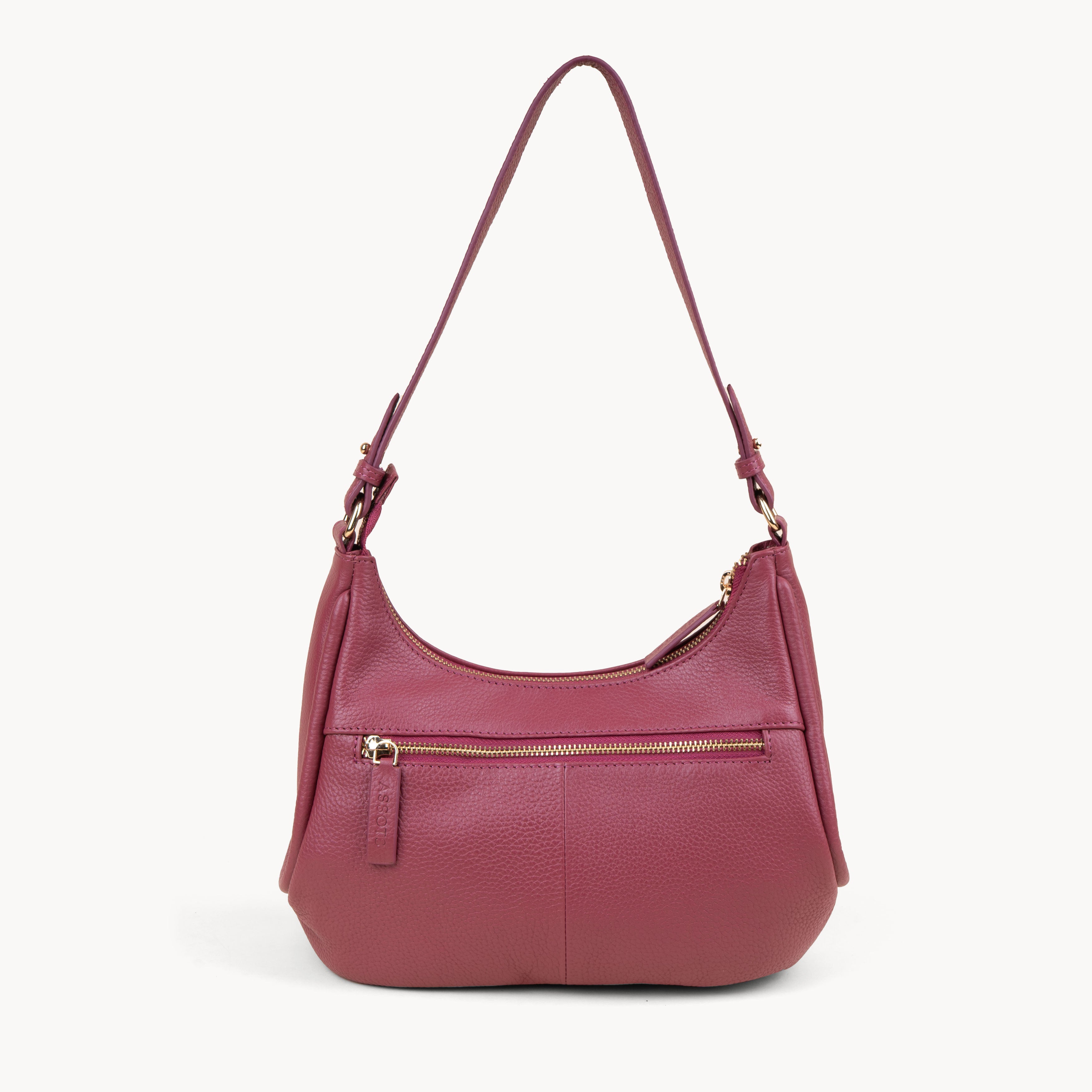 Pink Assots London Pink 'NATASHA' Pebble Grain Real Shoulder Bag, Image 4 of 5