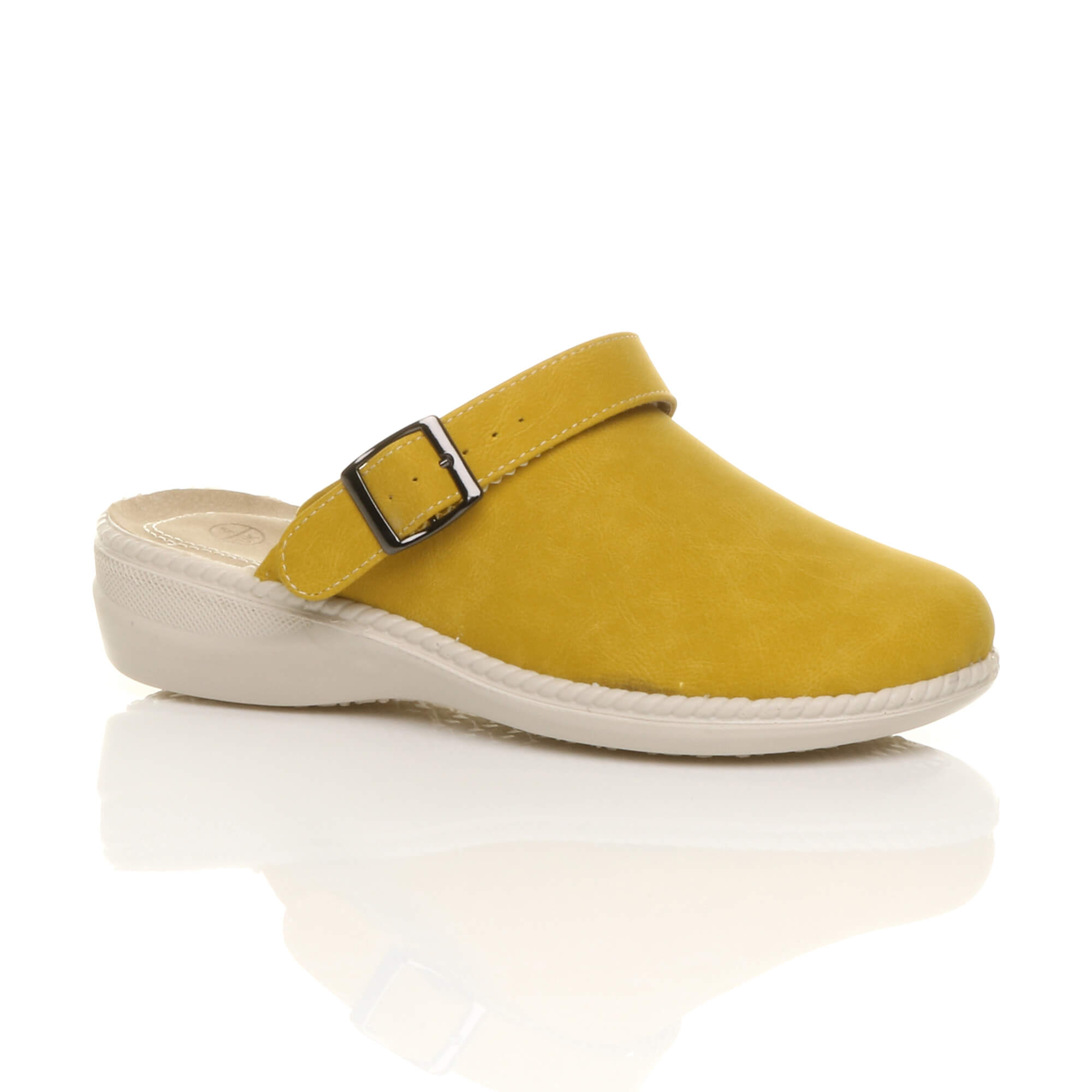 Purple Low Wedge Slingback Clogs Mules