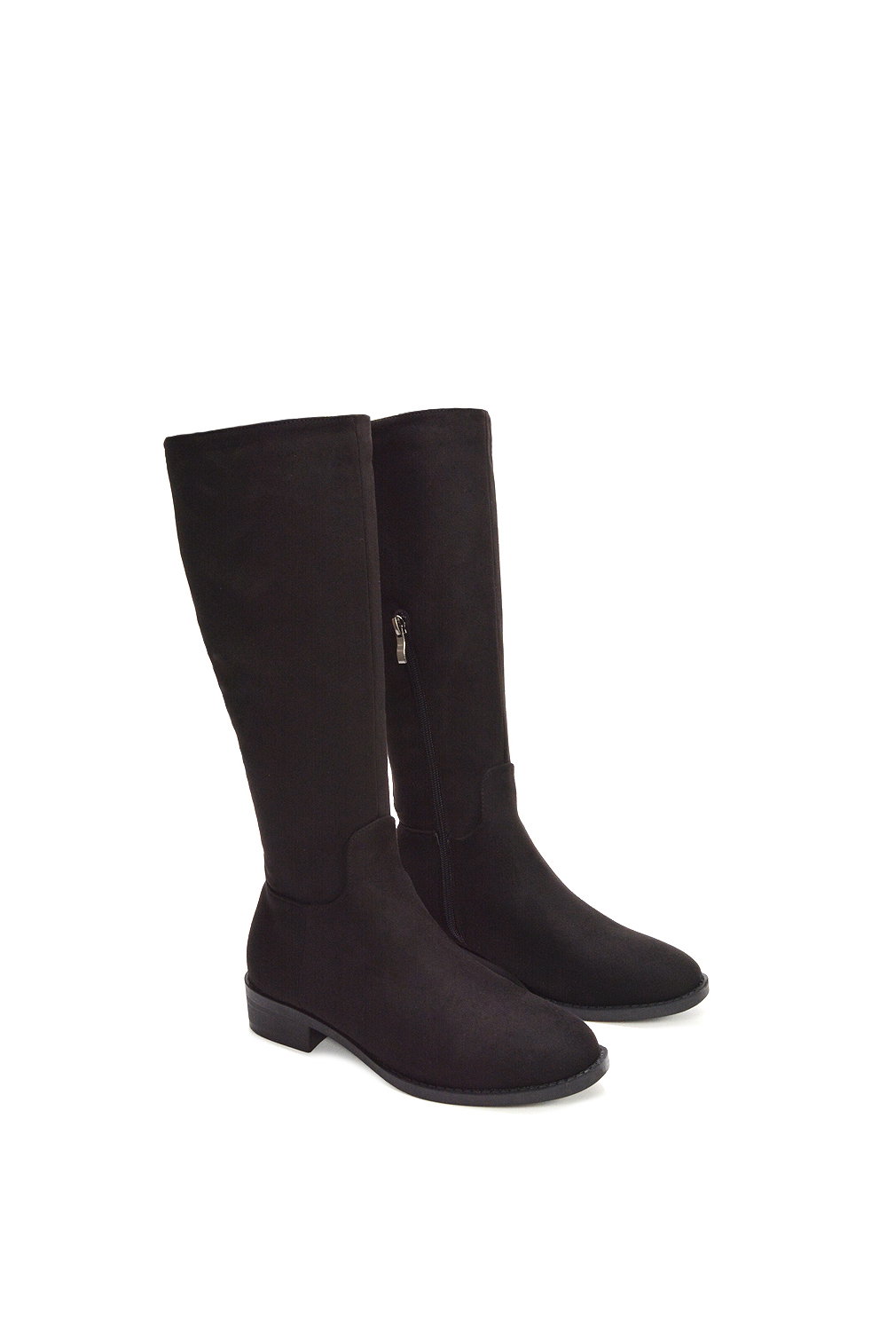 Black 'Lucia' Low Block Heel Knee High Riding Boots, Image 6 of 6