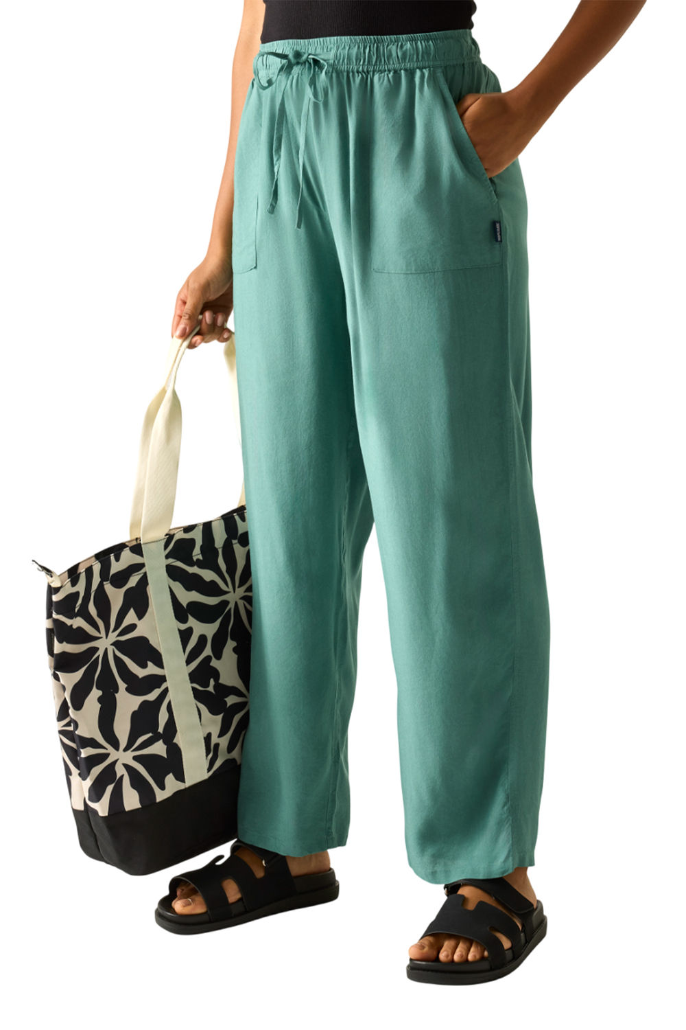 Olive Elbrie Plain Trousers, Image 4 of 5