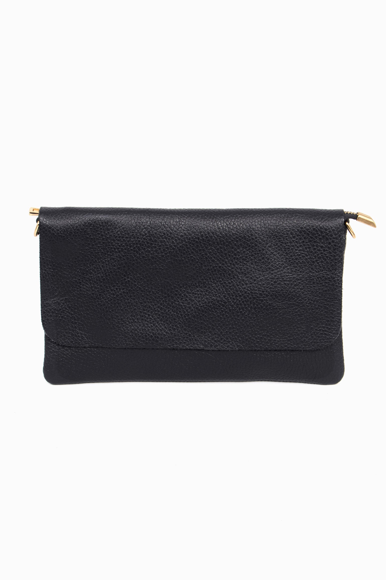 Black Italian Leather Clutch Bag, Image 1 of 3
