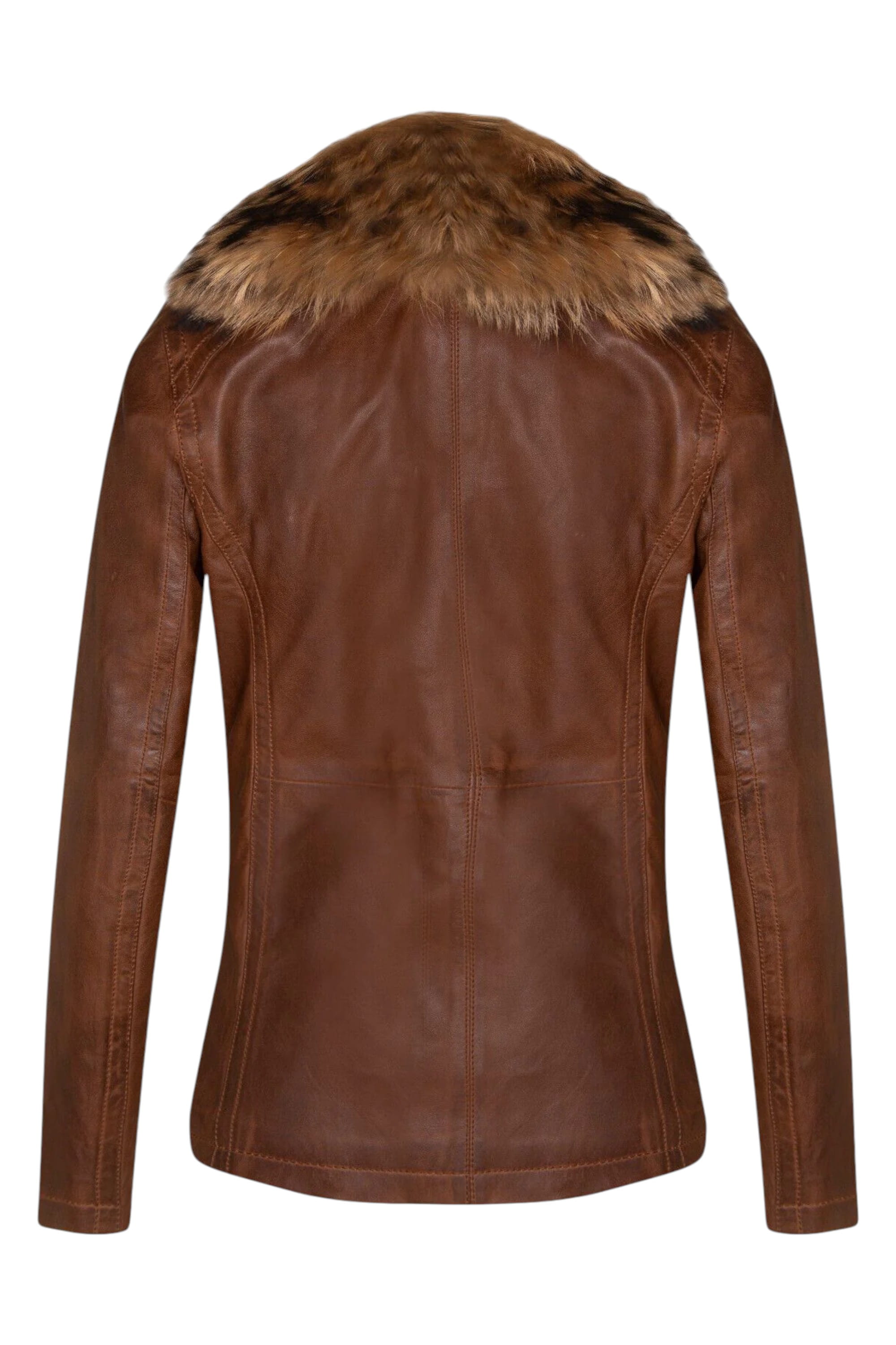 Tan Womens Leather Parker Jacket - Arvada, Image 4 of 5