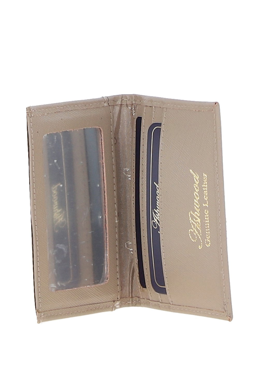 Beige Elegant Real Leather Card Holder & Key Ring Set, Image 3 of 5