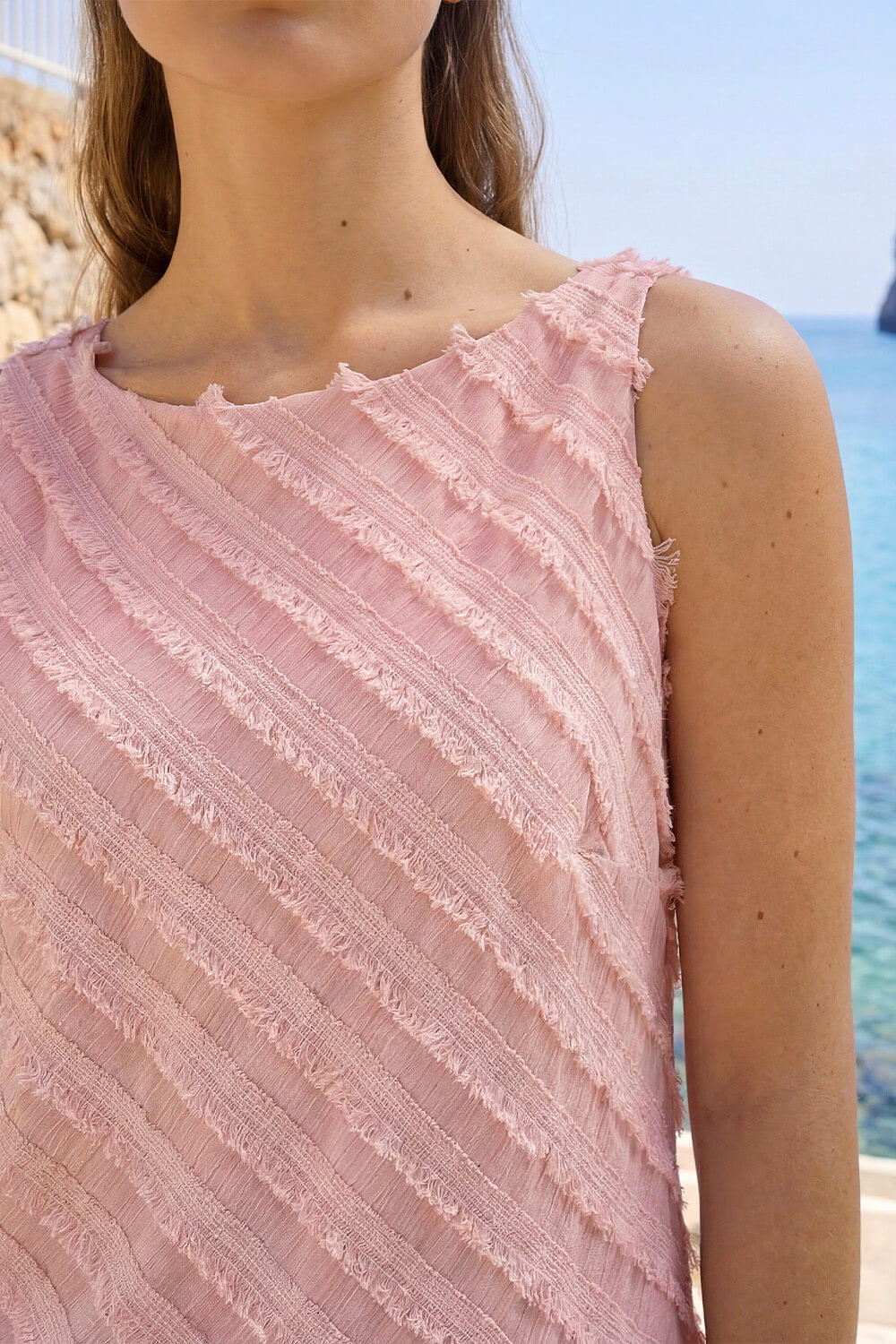 PINK Fringe Detail Trim Vest, Image 5 of 4