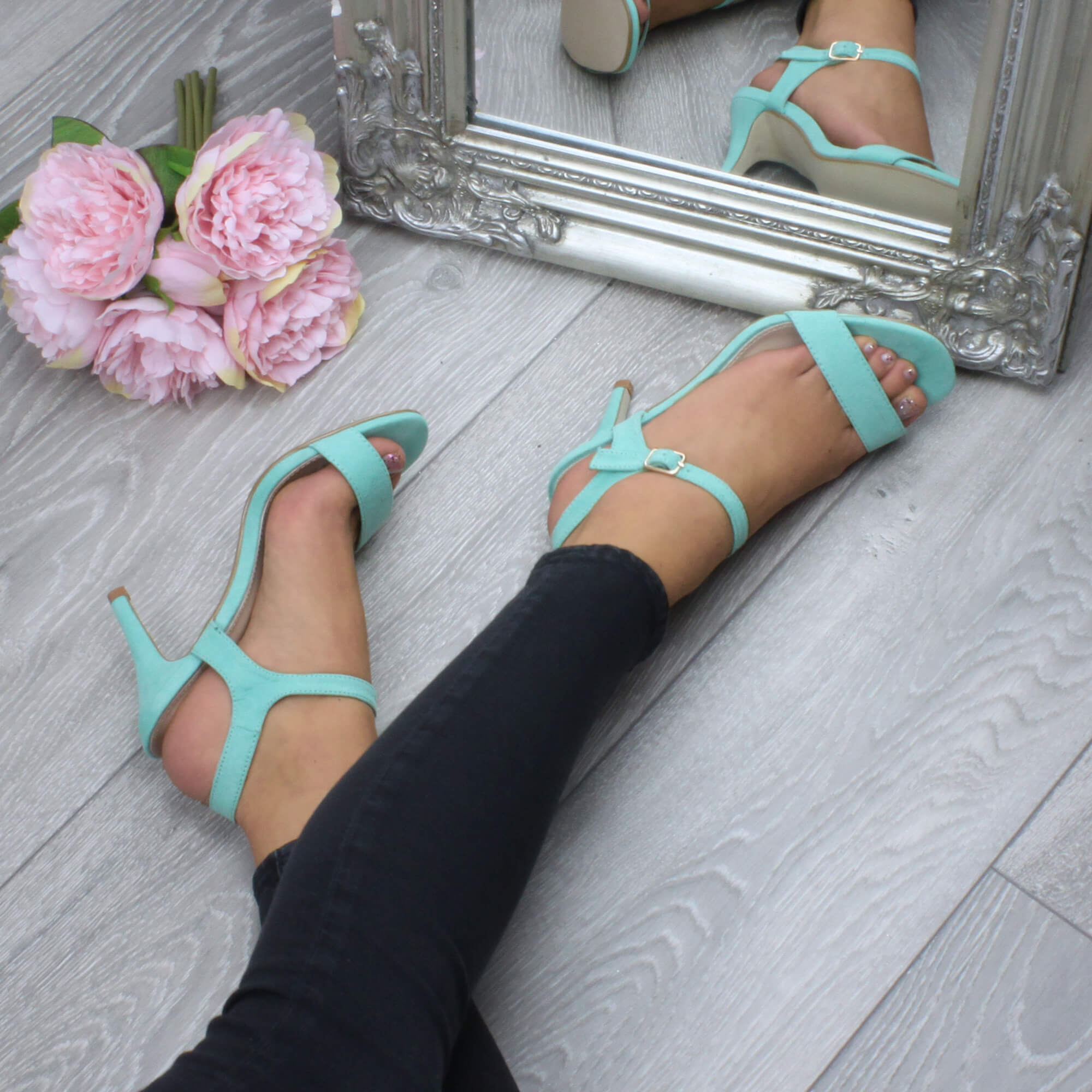 Mint AJVANI Mint Barely There Strappy High Heeled Sandals, Image 5 of 6