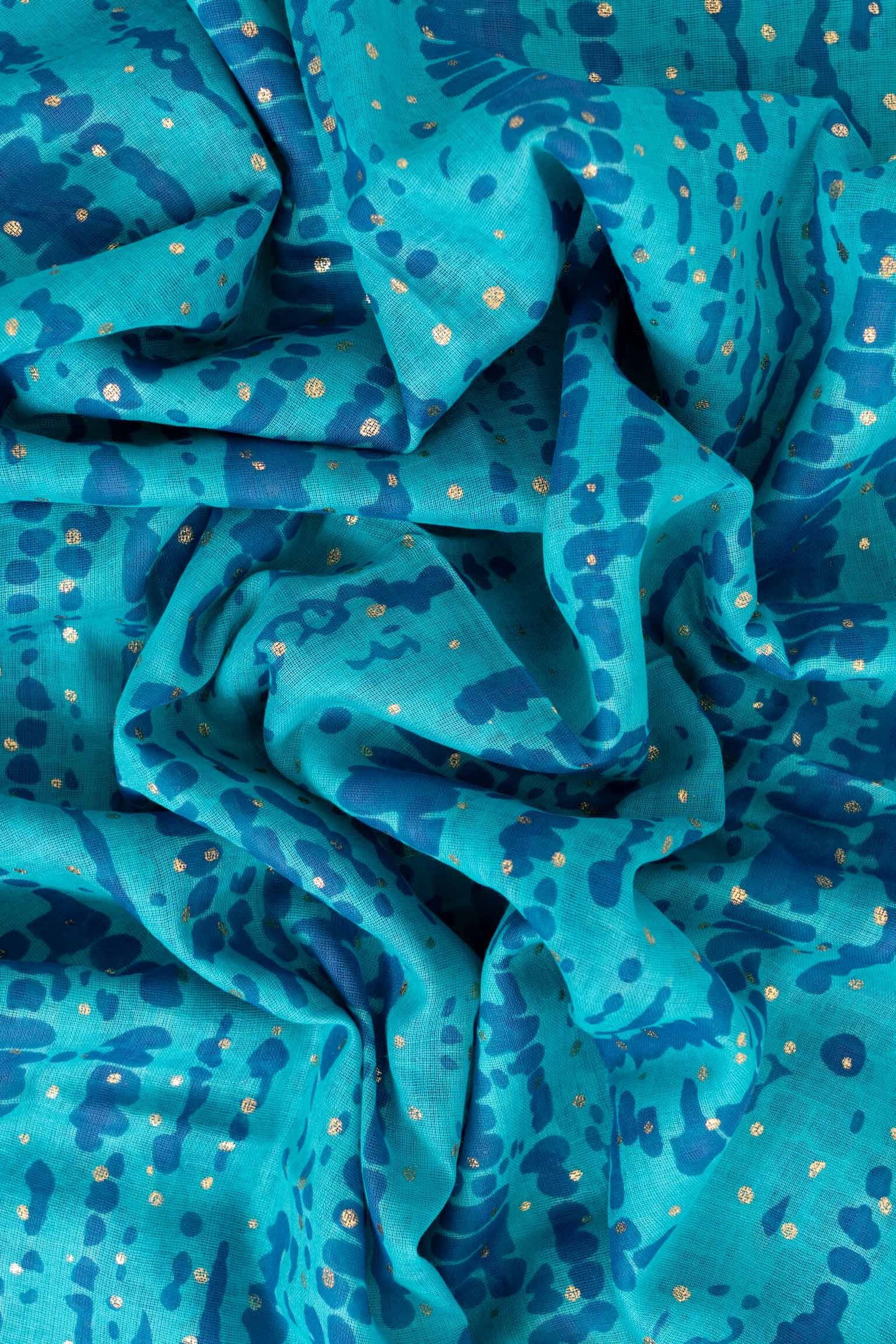 Blue Tie Die Cotton Lightweight Scarf, Image 4 of 4