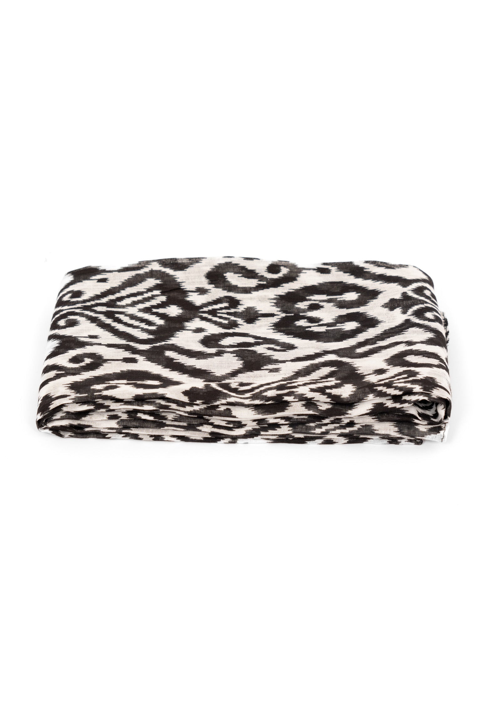 Black Sarta Black Damask Lightweight Cotton Scarf, Image 2 of 4