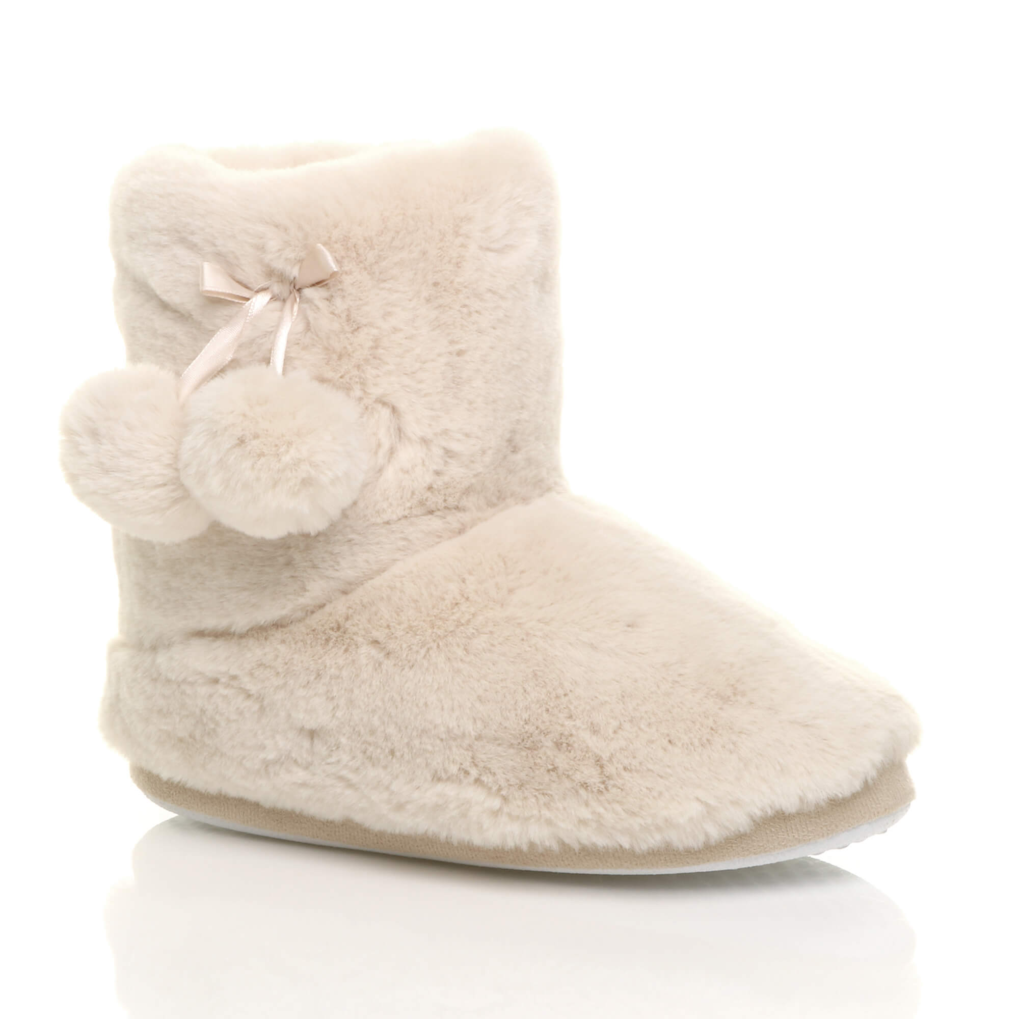 Purple Faux Fur Lined Slip On Memory Foam Mules Slippers
