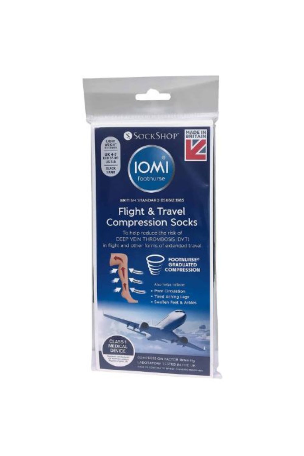 Dark Grey 18 Mmhg Compression Flight Socks, Image 2 of 4