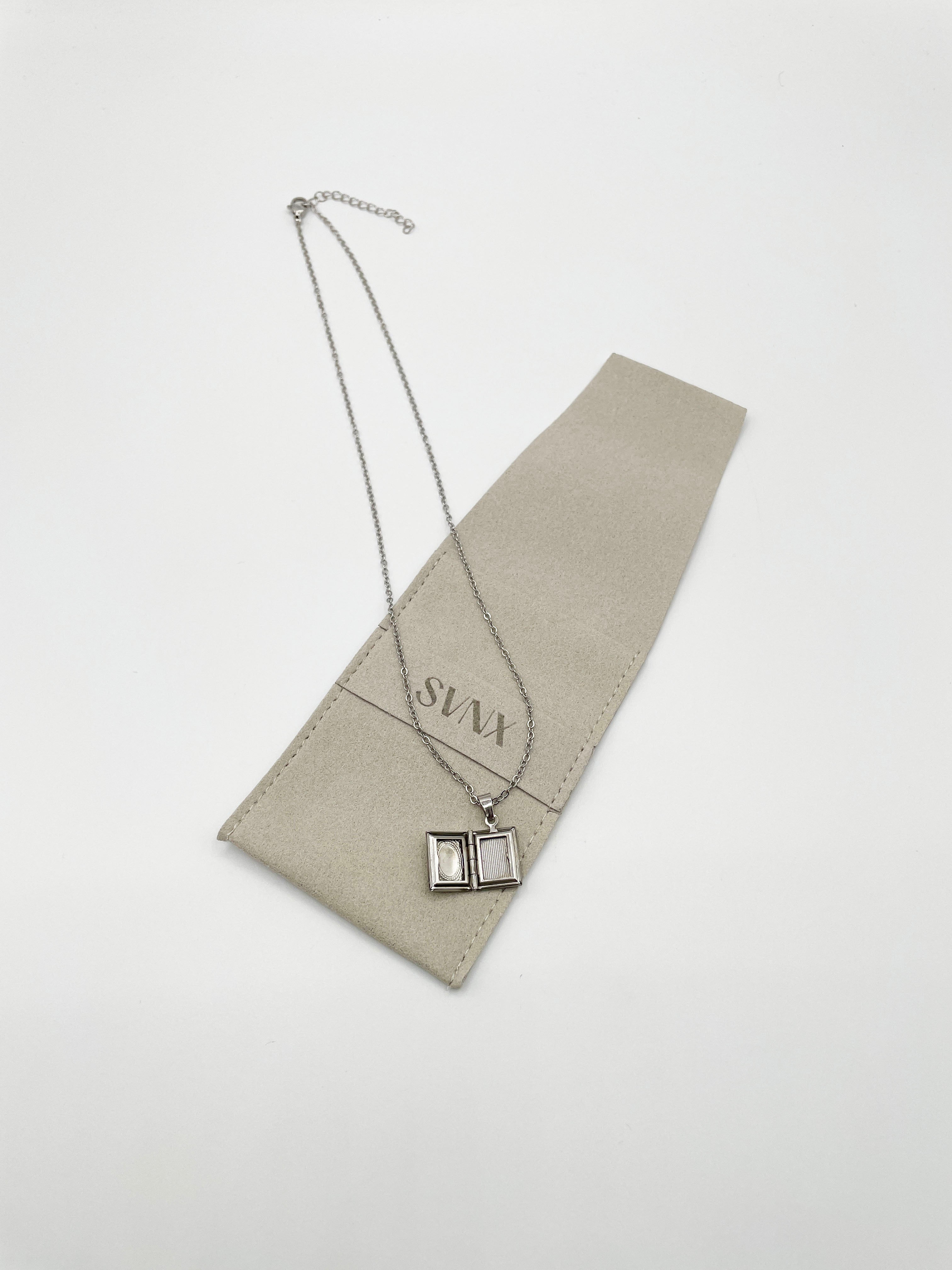 Silver Booklet Locket Pendant Necklace in Silver, Image 4 of 6