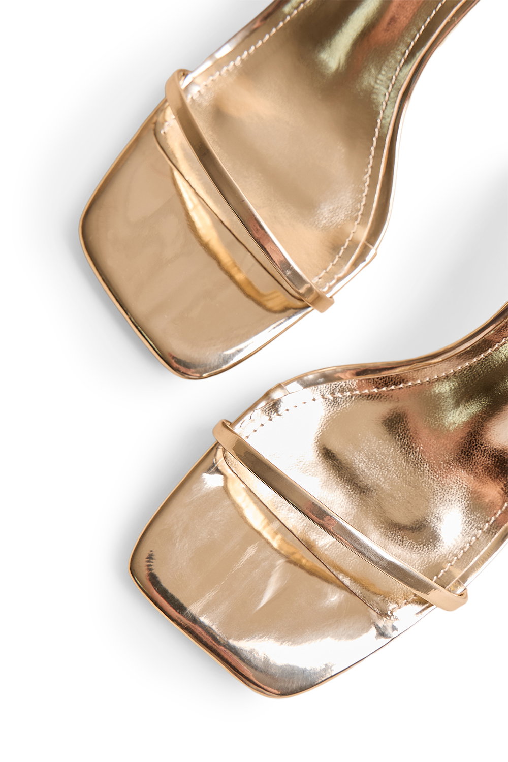 Gold Natalya Gold Square Toe Stiletto Mid Heels, Image 4 of 4