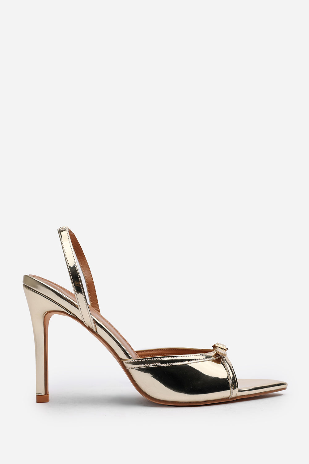 Gold 'Journey' Pointed Open Toe Heel, Image 2 of 6