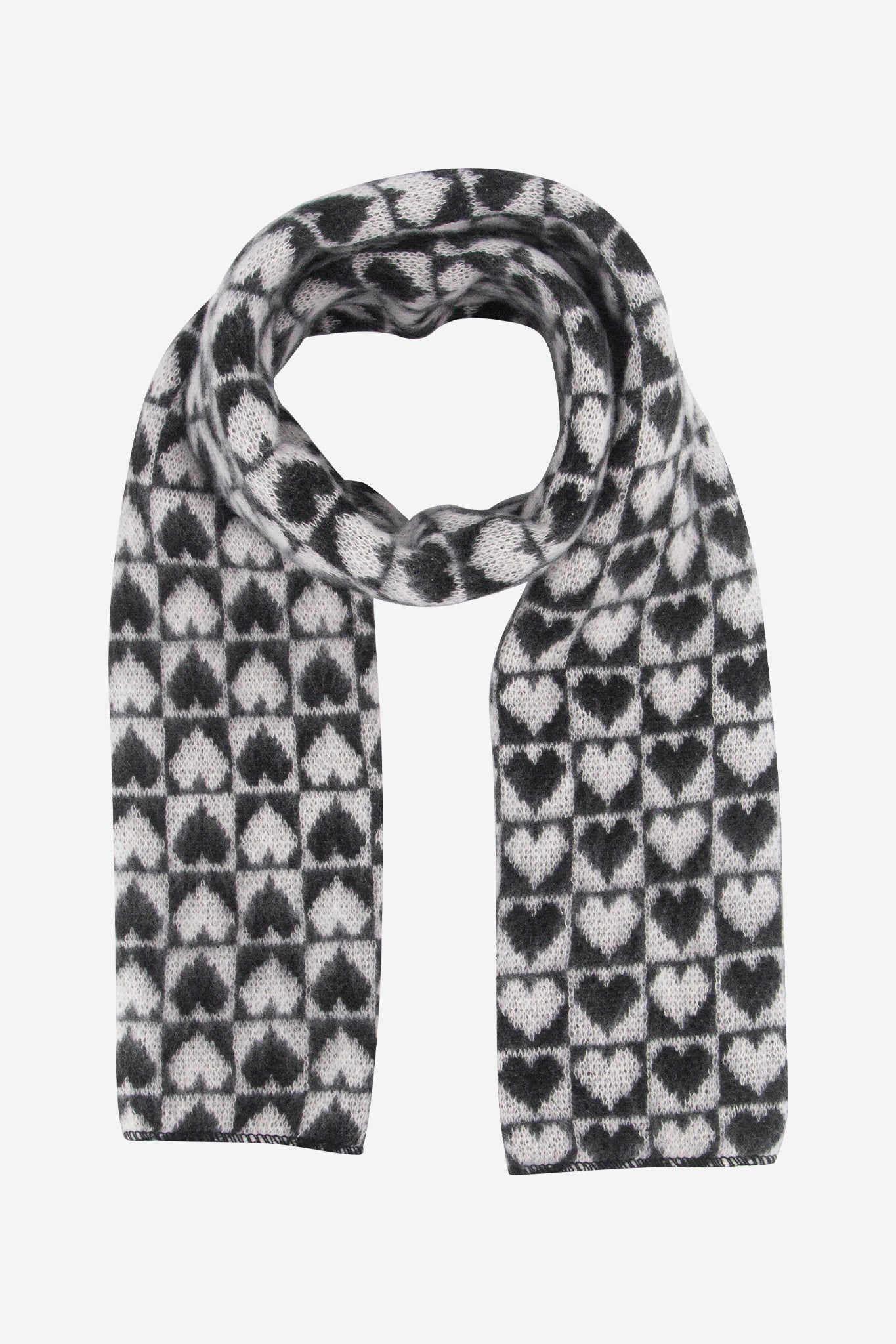 Black Heart Checkerboard Heavyweight Winter Scarf, Image 1 of 4