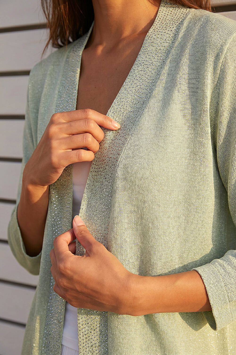Lime Sparkly Detail Shrug Cardigan , Image 5 of 4