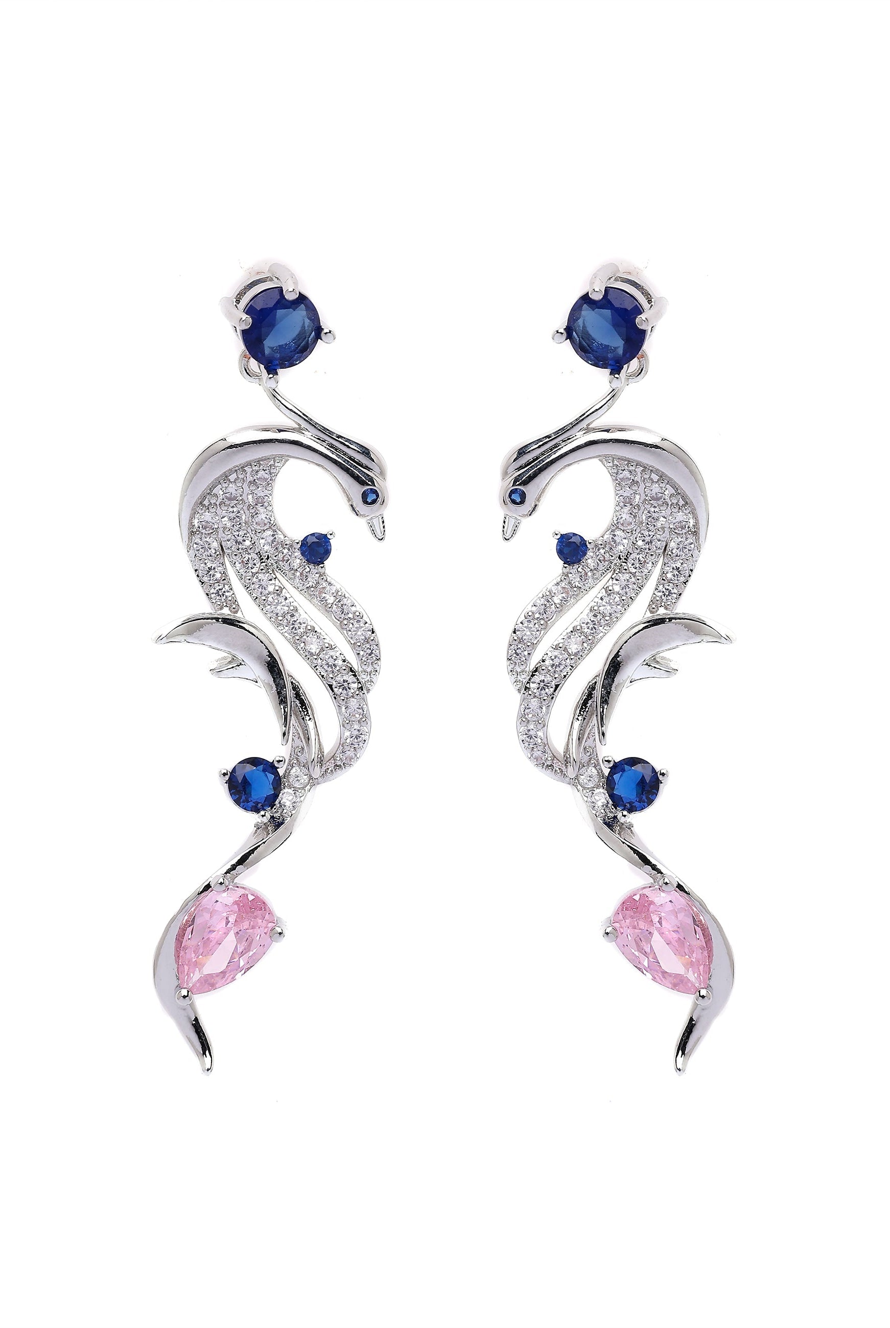 Metallic Curvy Bird Earrings
