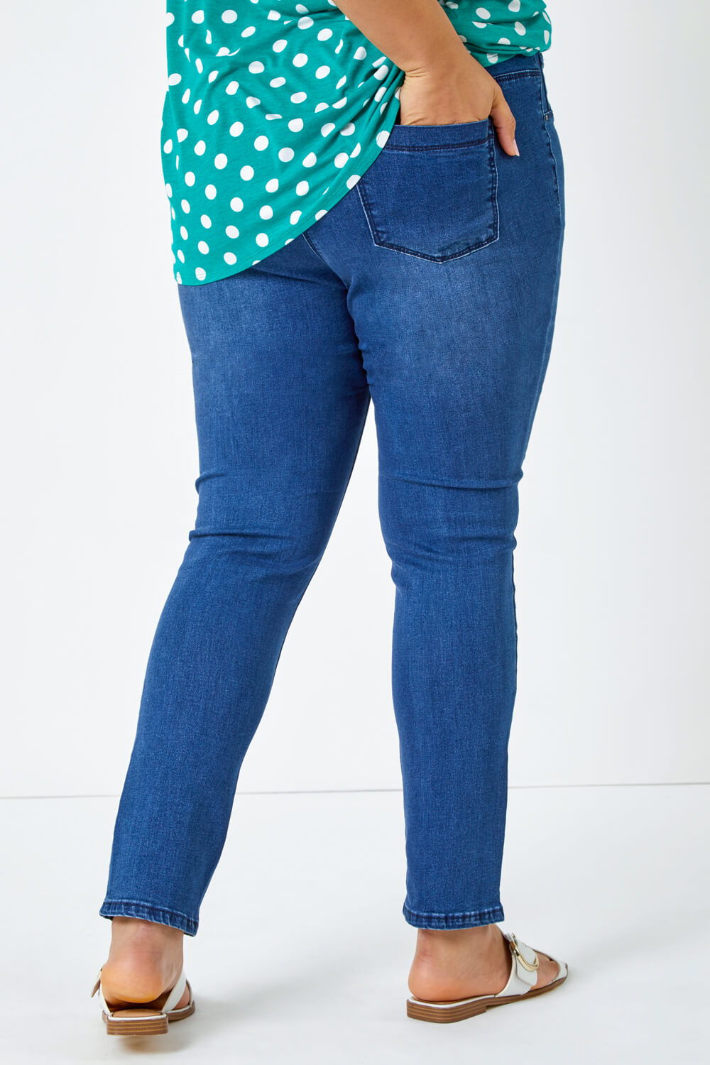 Blue Curve Stretch Denim Jegging, Image 4 of 5