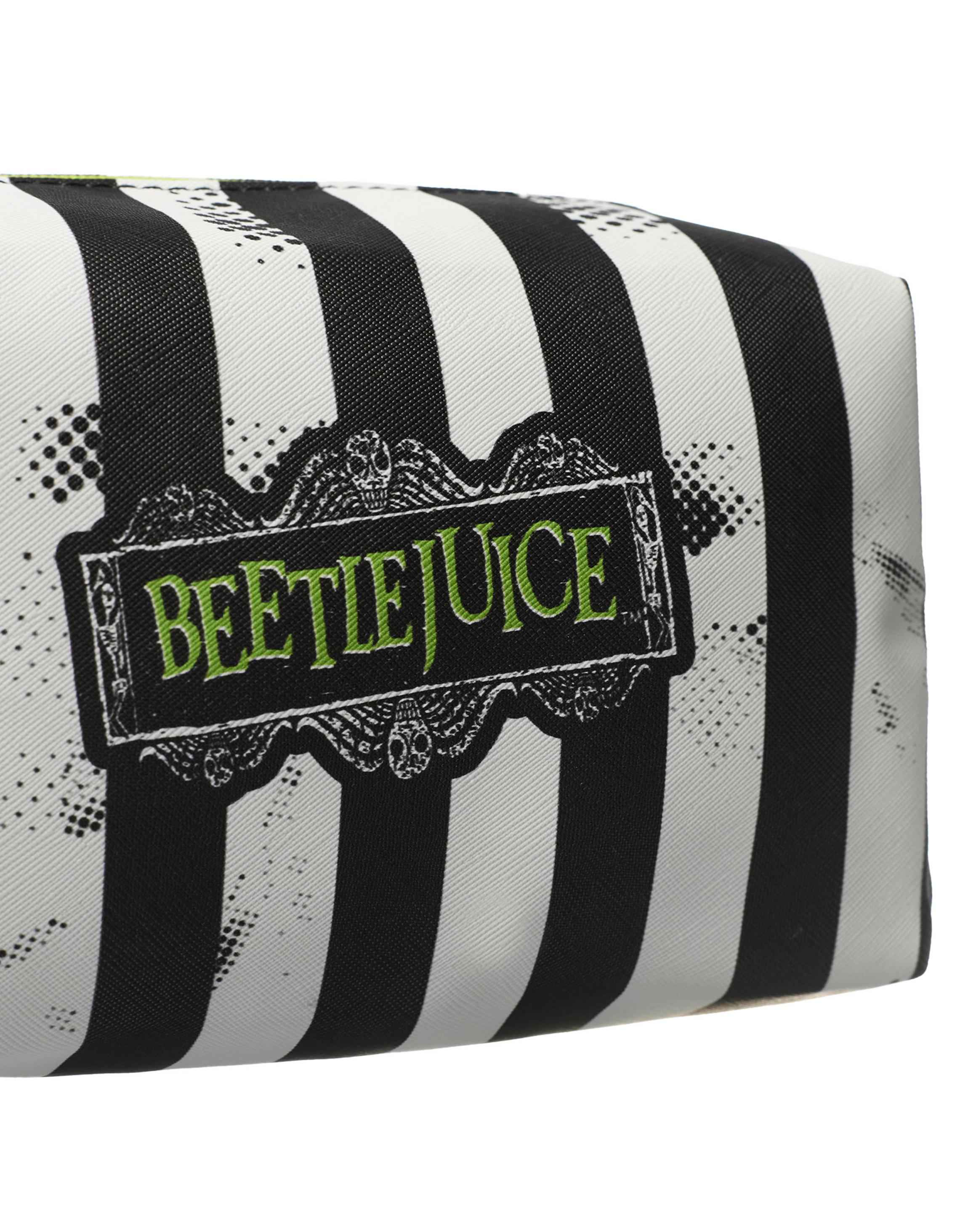 Multi Beetlejuice Stripey Logo One Makeup Bag, Image 5 of 6