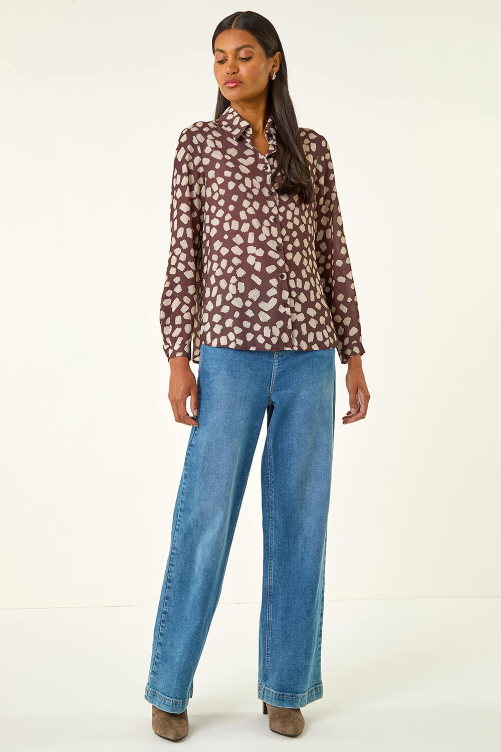 Stone Abstract Spot Print Shirt , Image 3 of 5