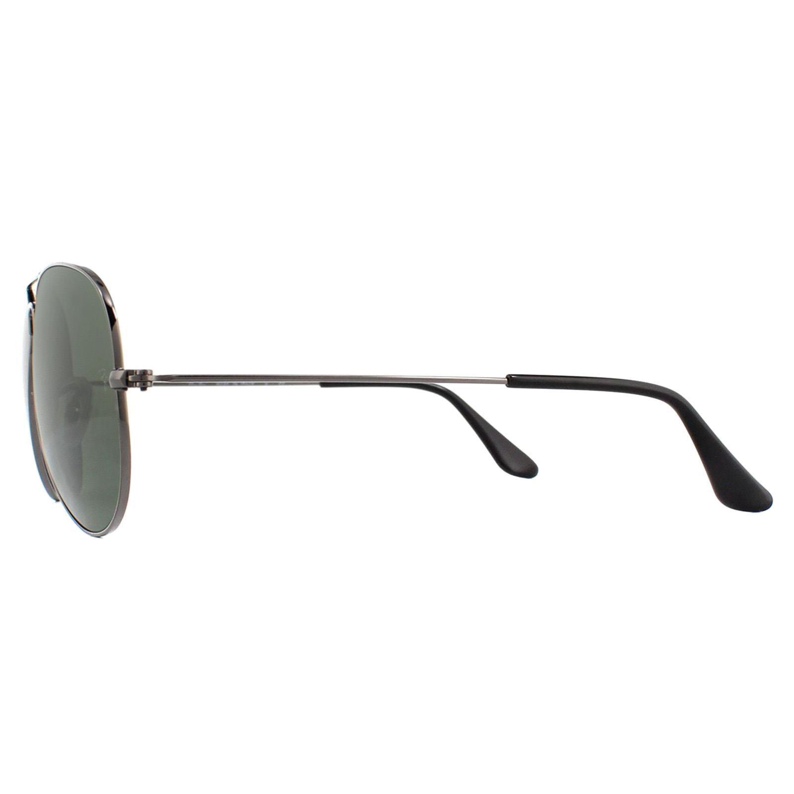 Grey Aviator Gunmetal Green Aviator 3025 Sunglasses, Image 3 of 8