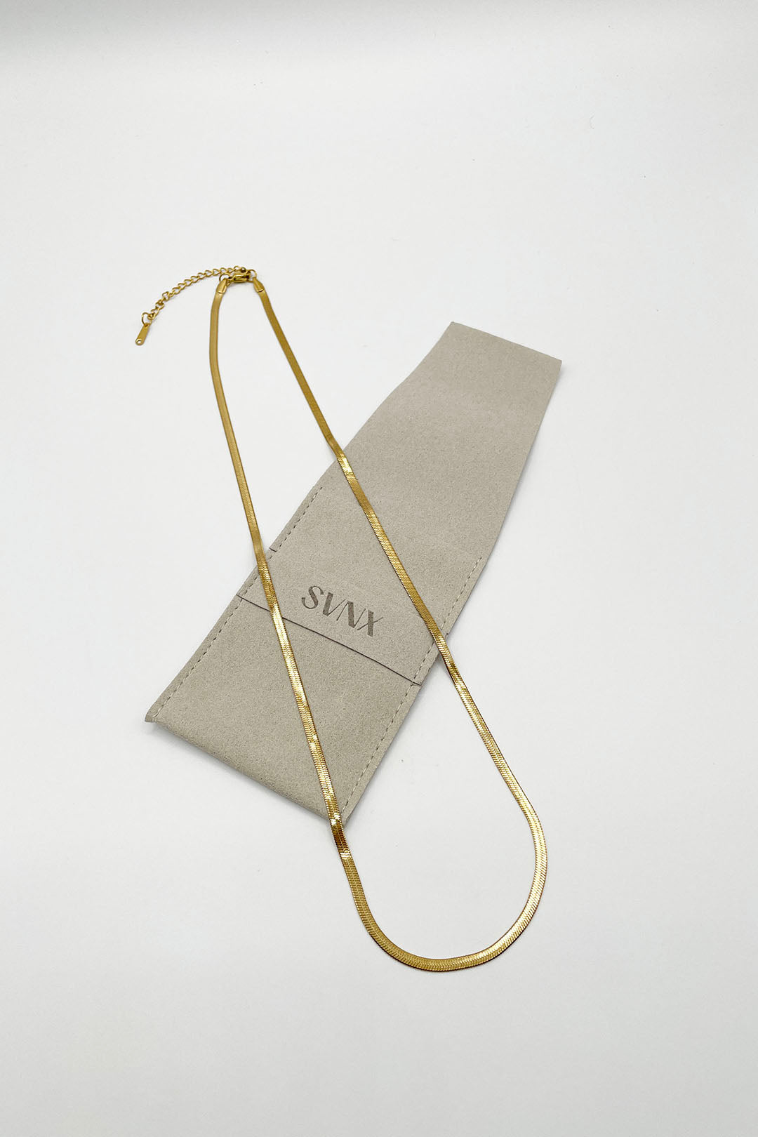 Gold Slim Snake Chain Necklace in Gold, Image 2 of 4