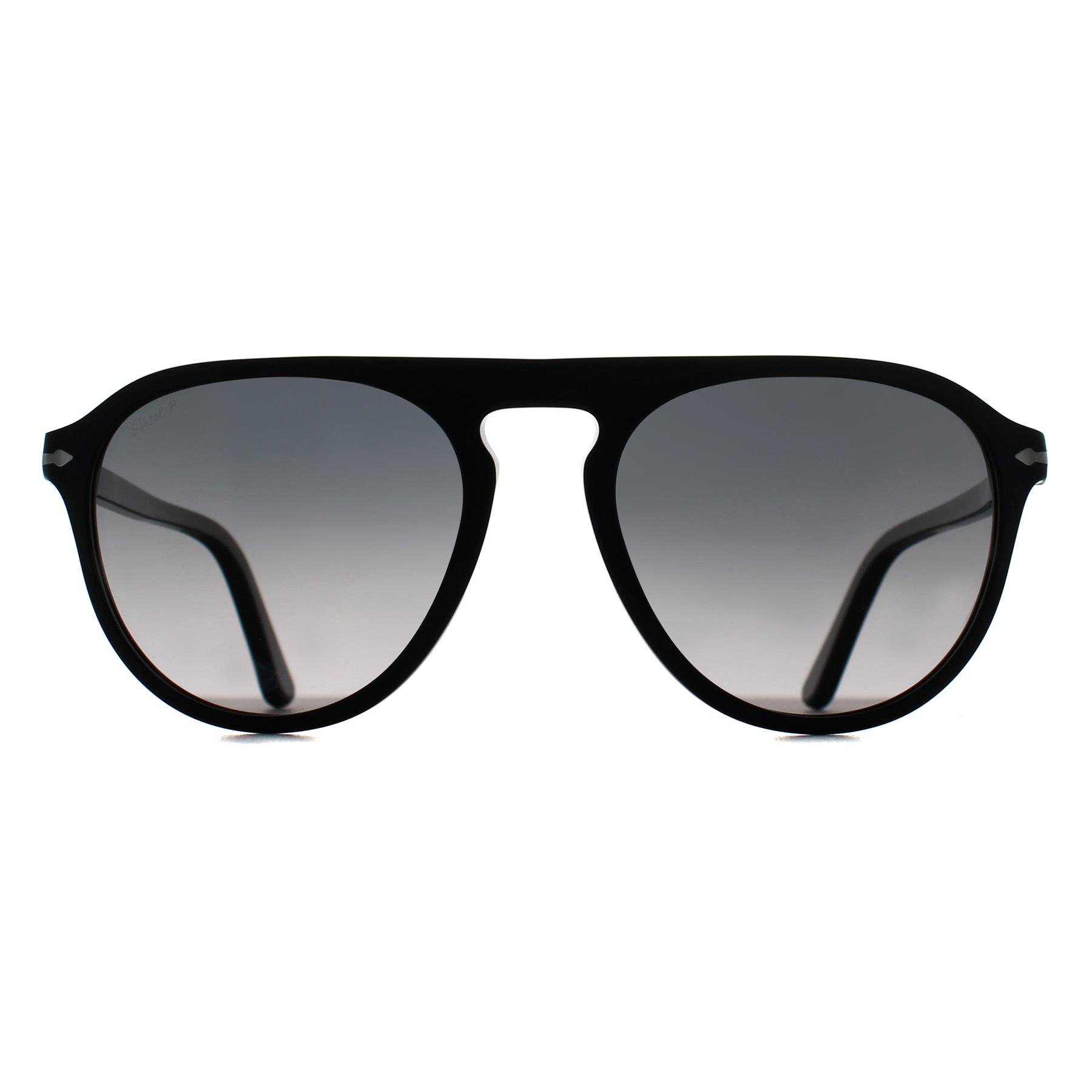 Black Persol Black Aviator Black Grey Gradient Polarized PO3302S, Image 1 of 3