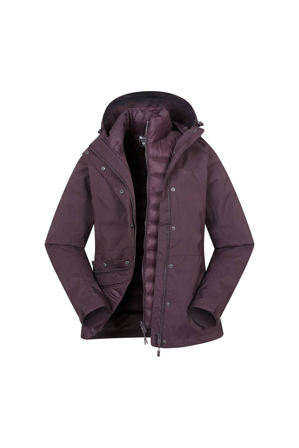 Burgundy Alaskan 3 in 1 Padded Jacket, Image 2 of 7