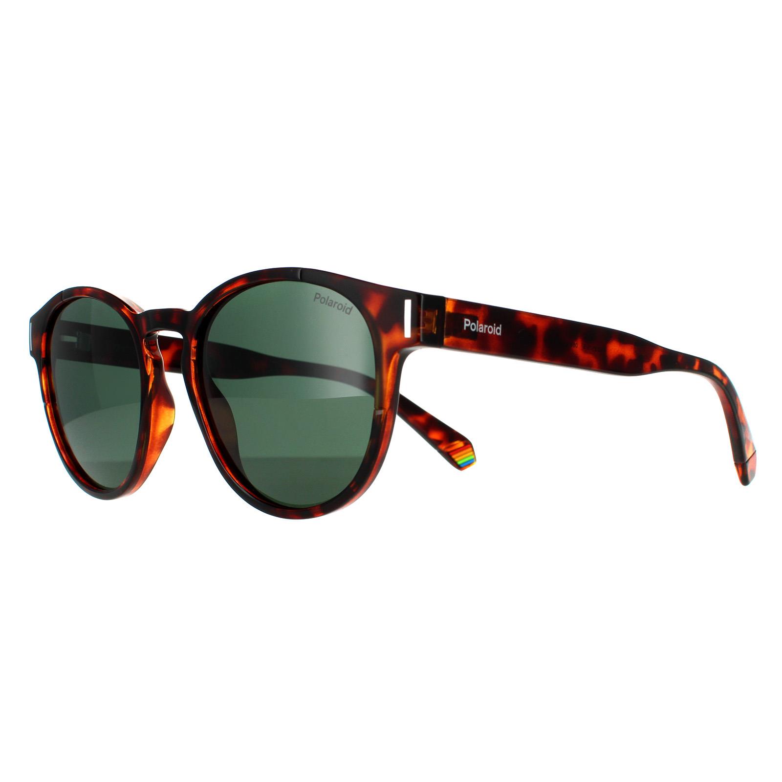 Round Dark Havana Green Polarized Sunglasses, Image 2 of 4