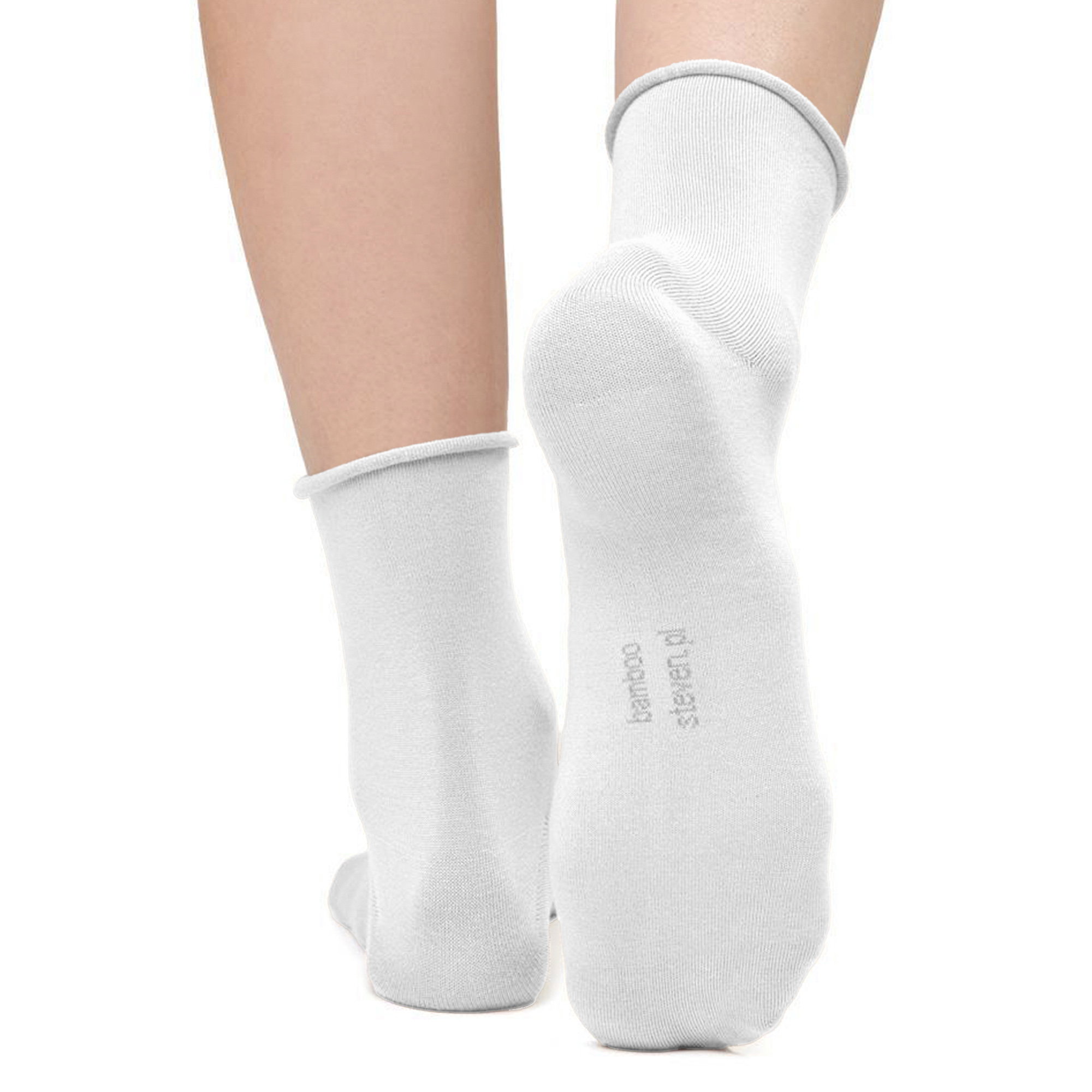 White Bamboo Sensory Soft Seamless Socks, Image 4 of 5
