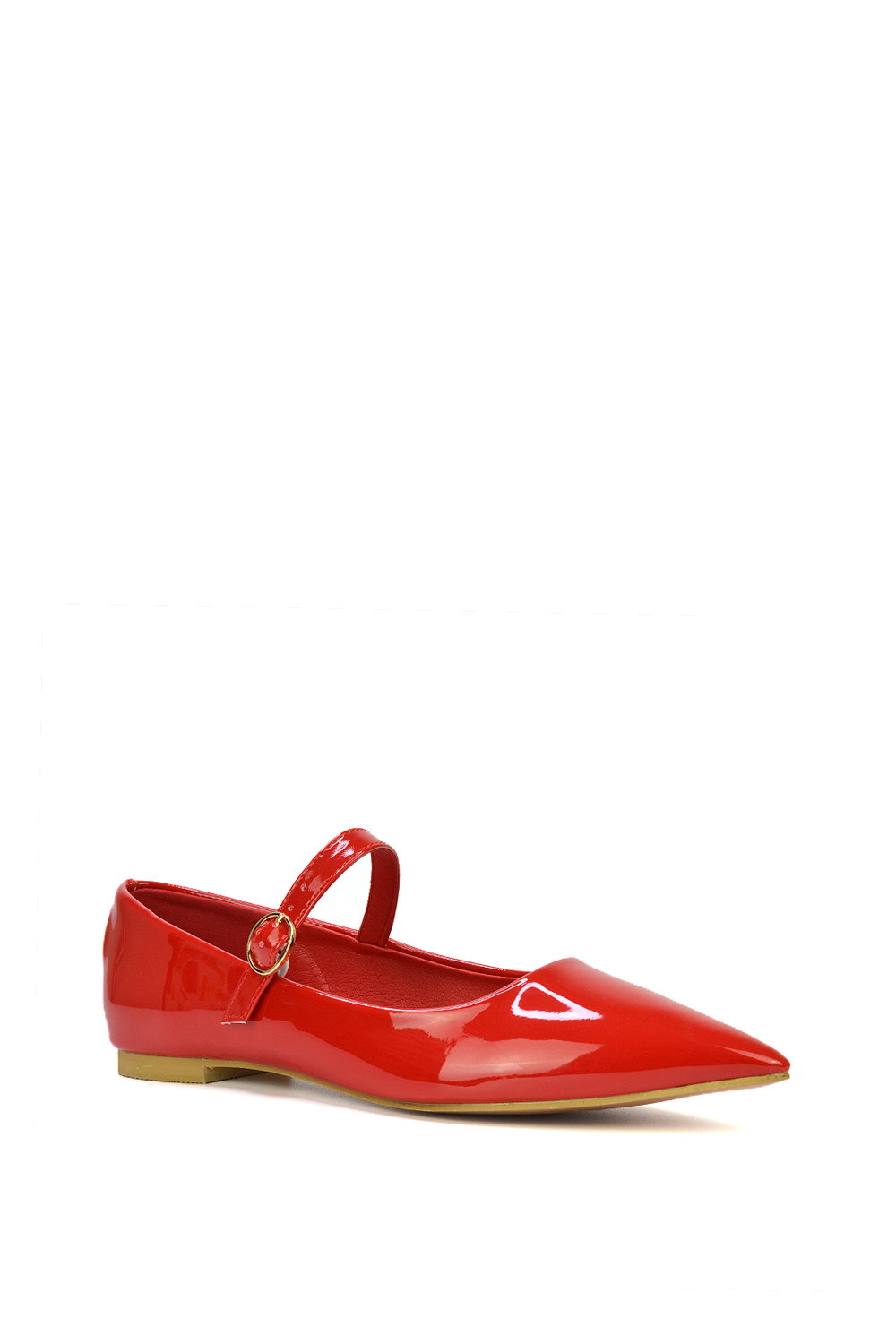 Red XY LONDON Red 'Aimee' Flat Mary Jane Ballerina Pumps, Image 2 of 5