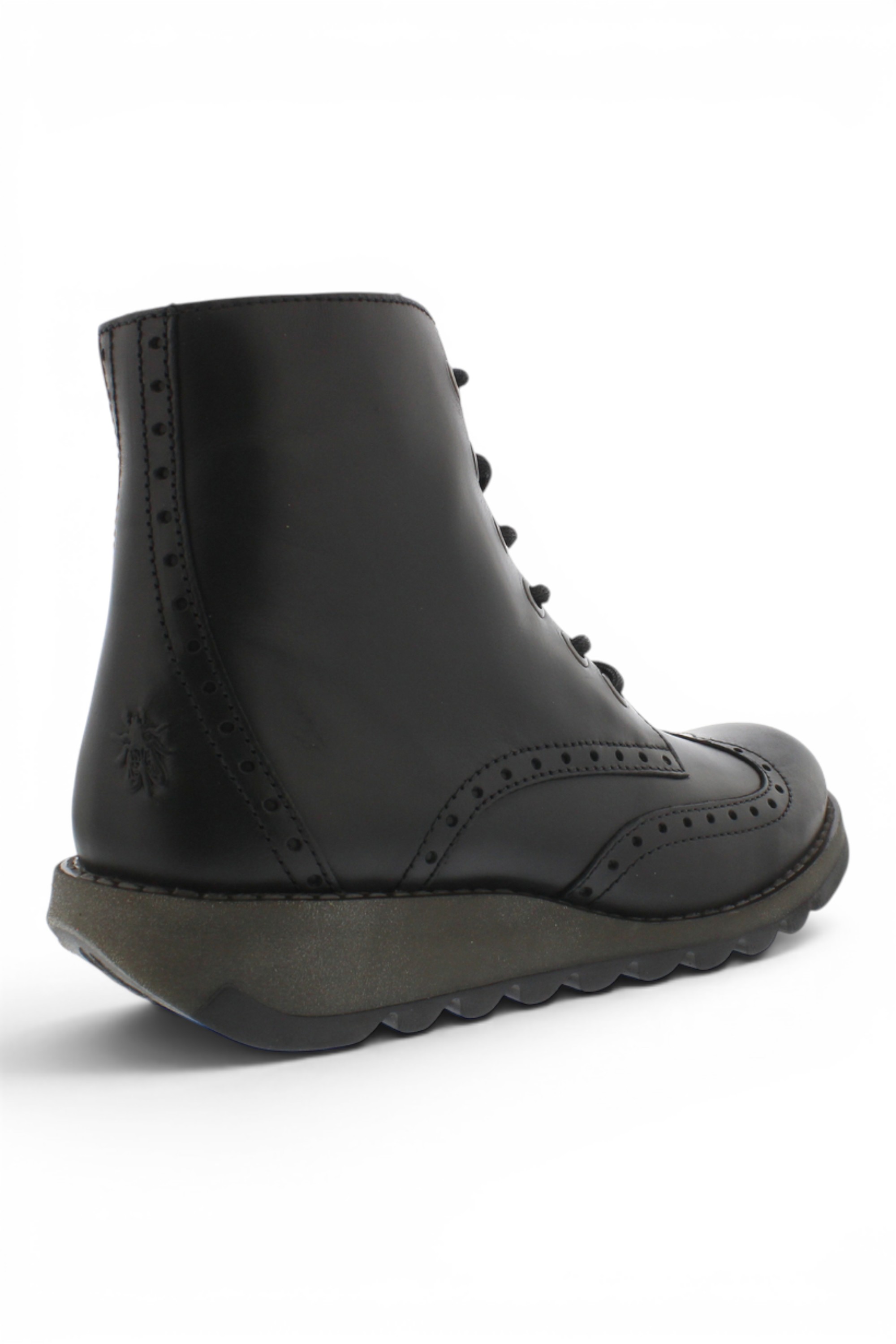 Black Womens Leather Ankle Boots-SARL069, Image 5 of 5
