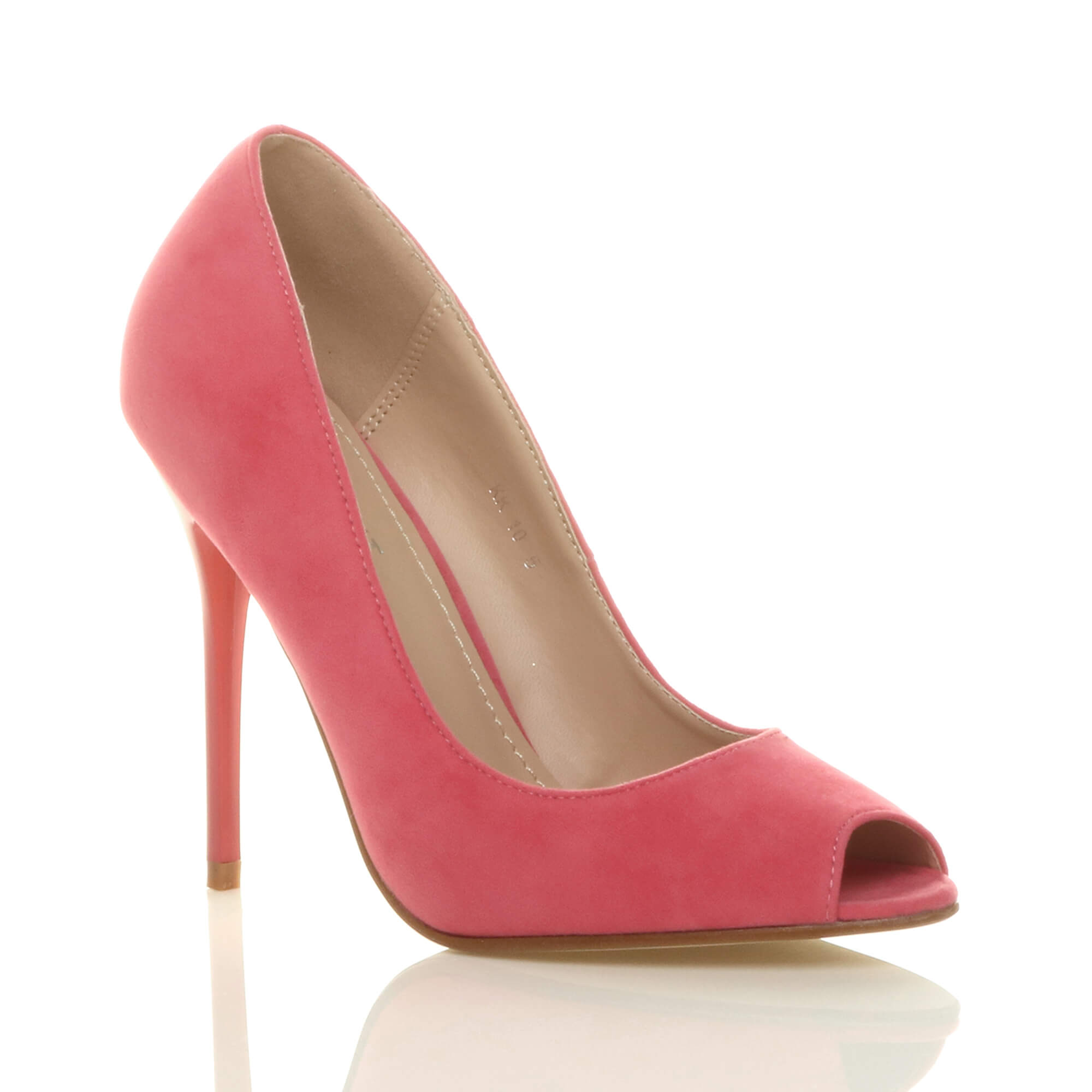 Pink High Heel Stiletto Peep Toe Court Shoes