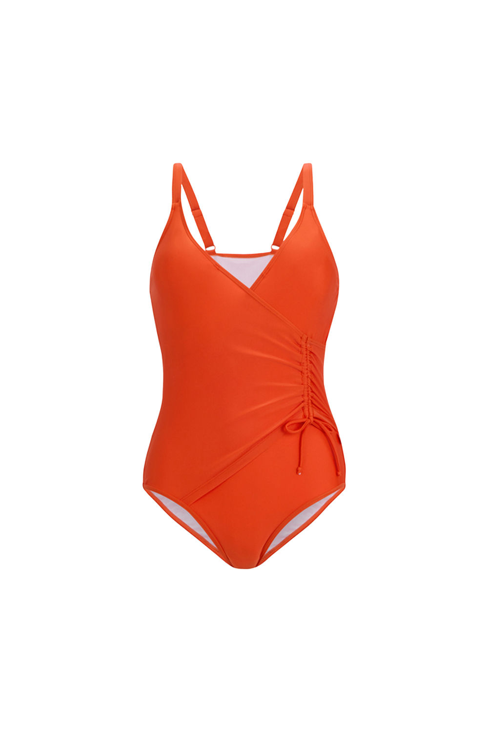 Orange Baylenne Plain One Piece Swimsuit, Image 1 of 3