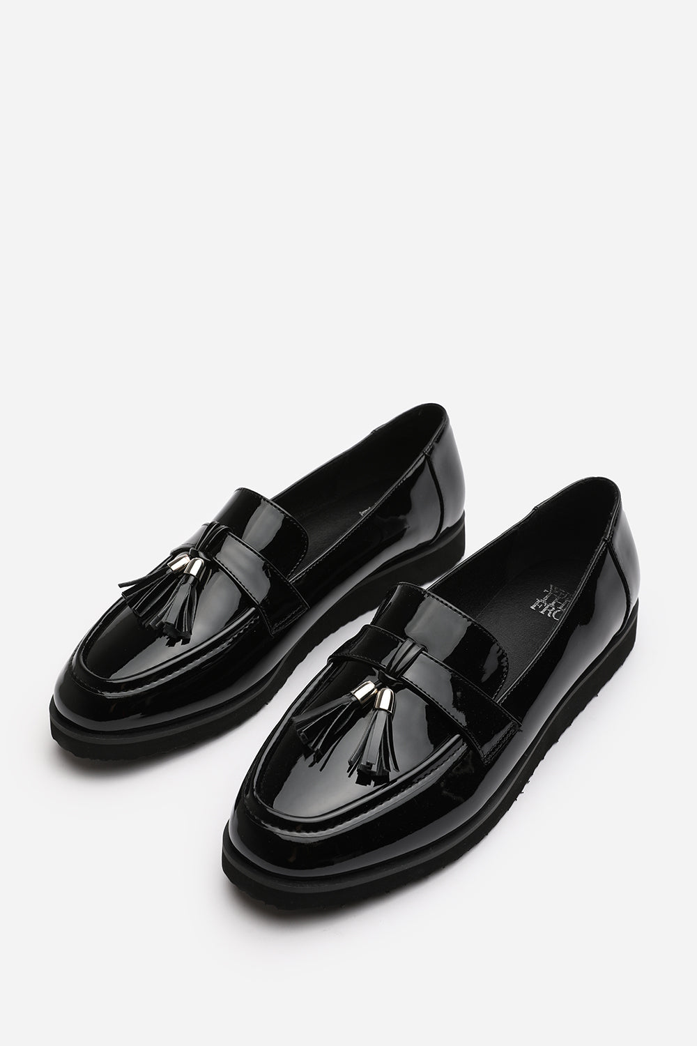 Black 'Lucy' Tasselled Slip On School Loafer, Image 3 of 5