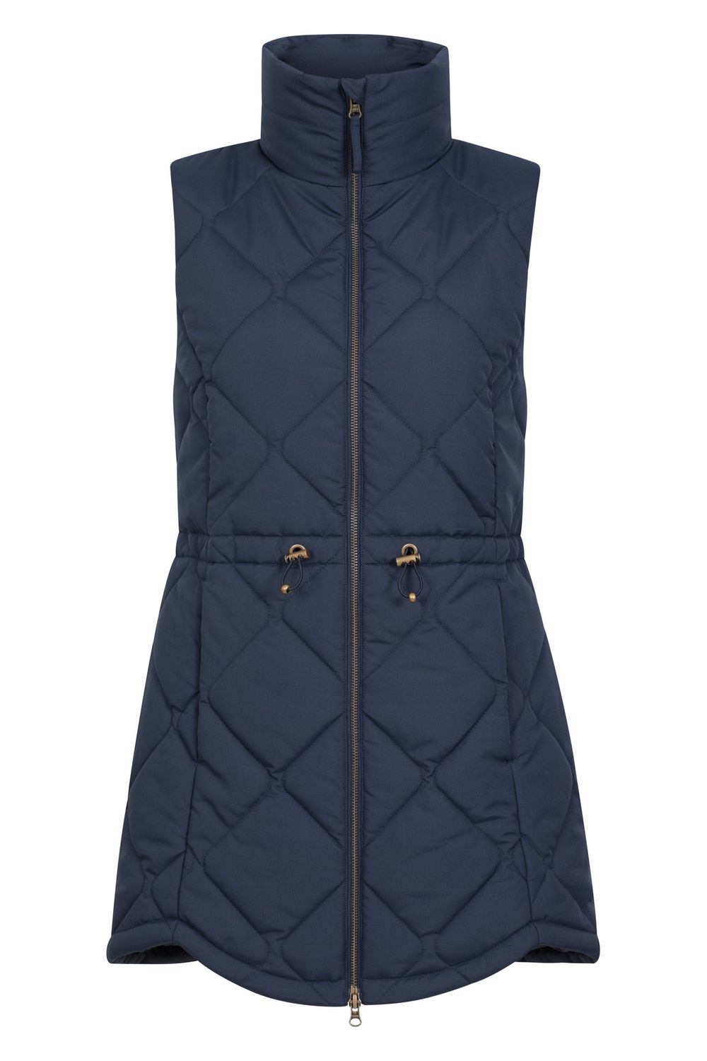 Navy Rye Quilted Long Length Gilet, Image 1 of 5