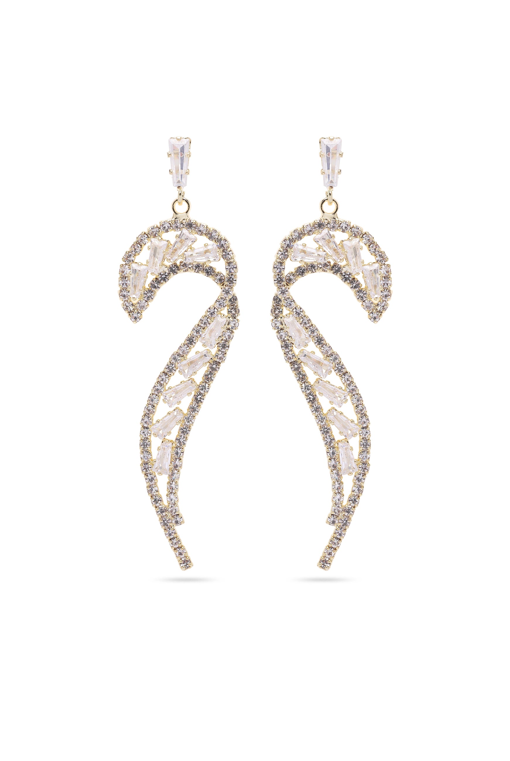 Metallic Glittering Curve Earrings