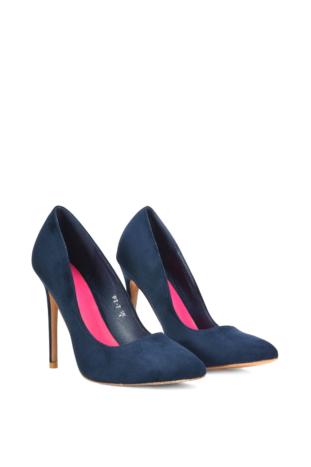 Navy XY LONDON Navy 'Lu Lu' Pointed Toe Statement Stiletto High Heel Court Shoes, Image 4 of 5