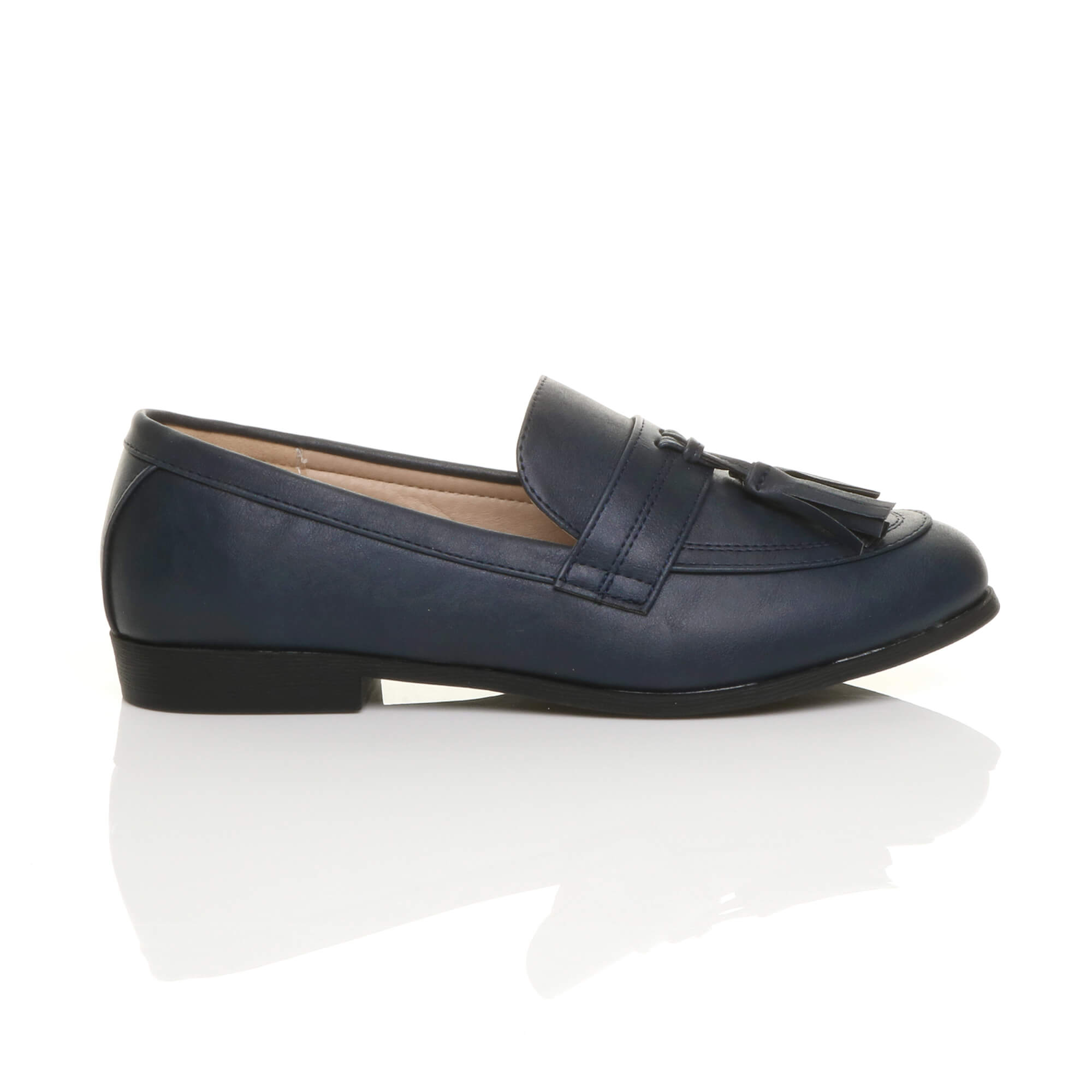 Navy Blue Flat Smart Casual Loafers, Image 2 of 6