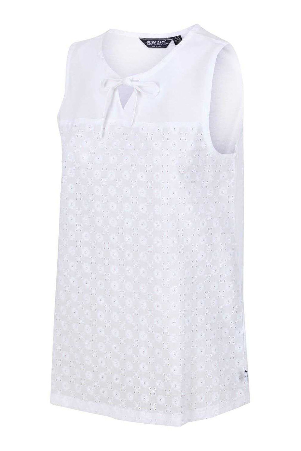 White Janessa Patterned Sleeveless TShirt, Image 3 of 3