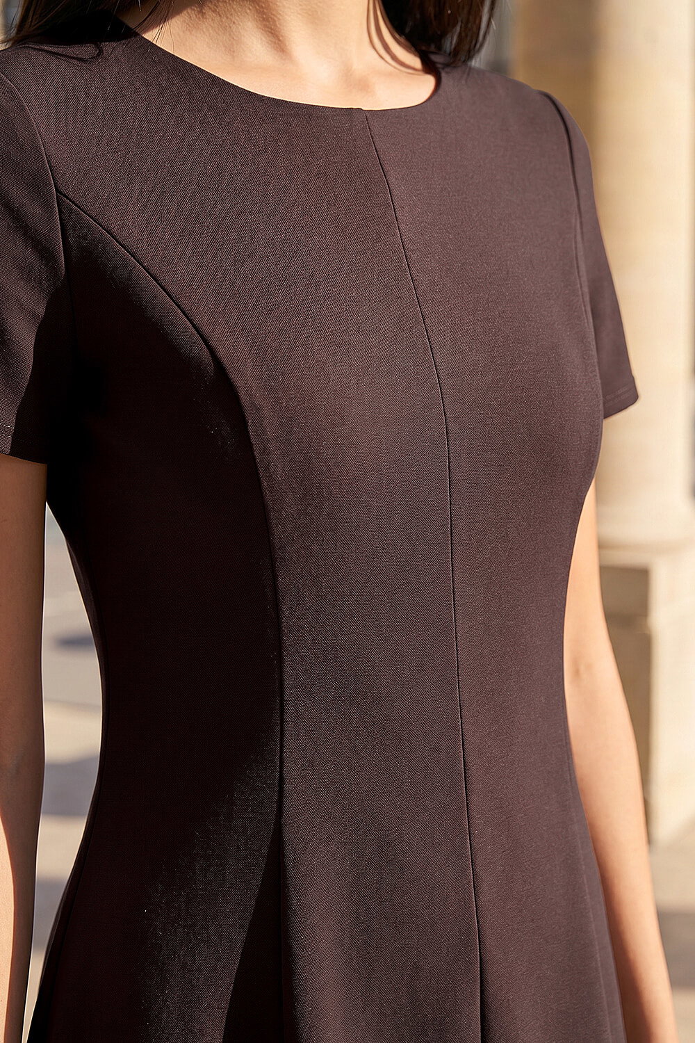 Chocolate Petite Ponte Dress, Image 5 of 4