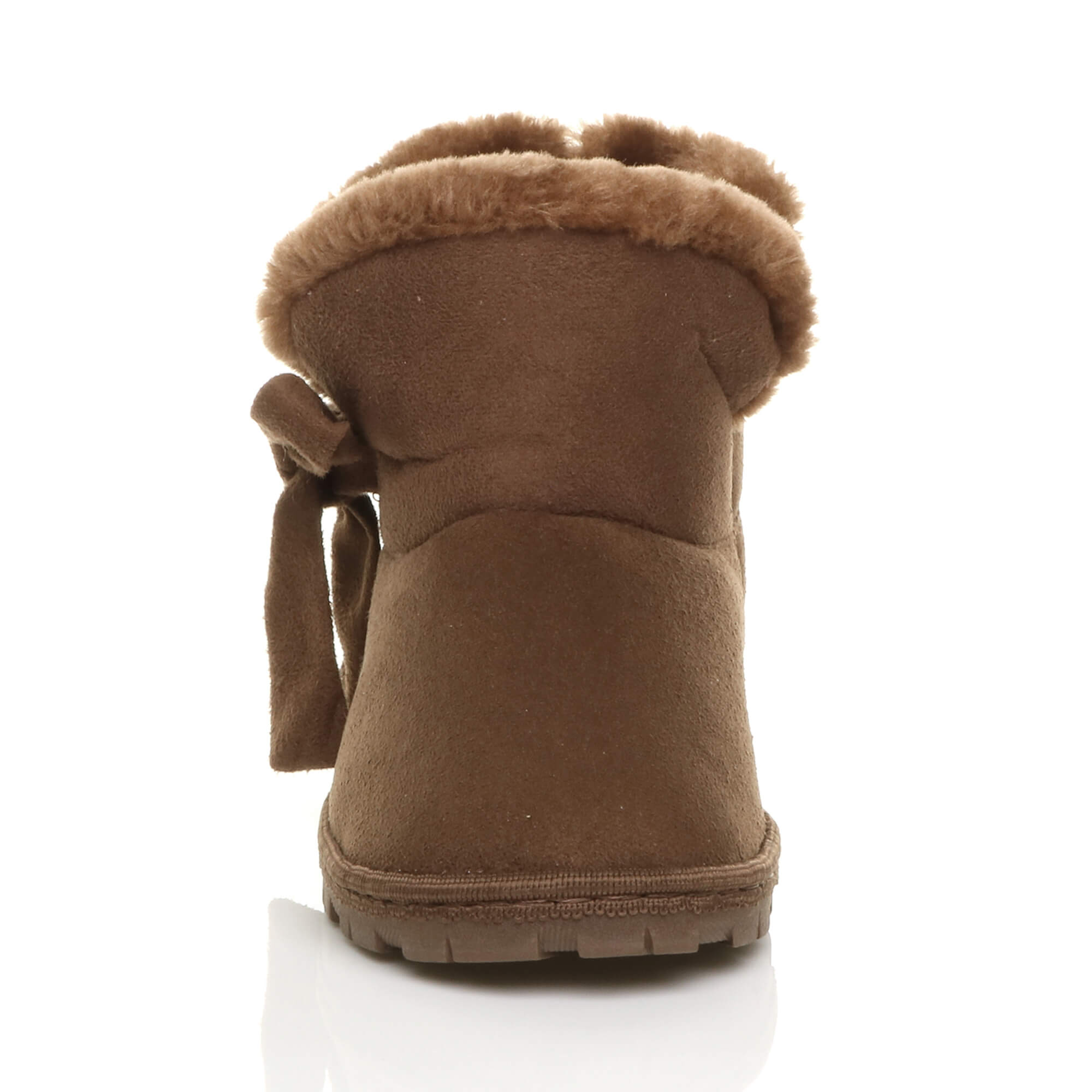 Brown AJVANI Brown Faux Fur Lined Ankle Boots Slippers, Image 6 of 6