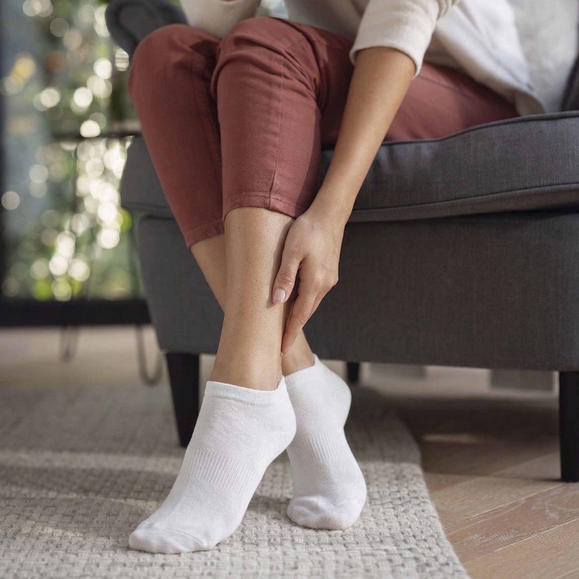 White 6 Pack Trainer Cotton Rich Socks, Image 3 of 5