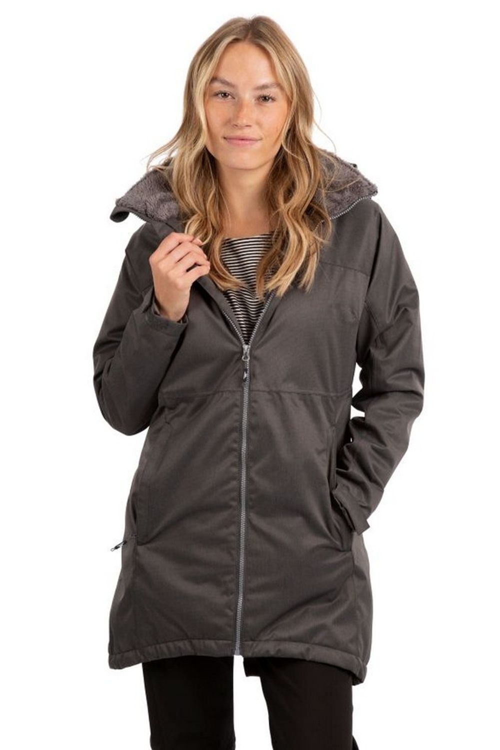 Dark Grey Trespass Dark Grey Wintry TP75 Waterproof Jacket, Image 7 of 8