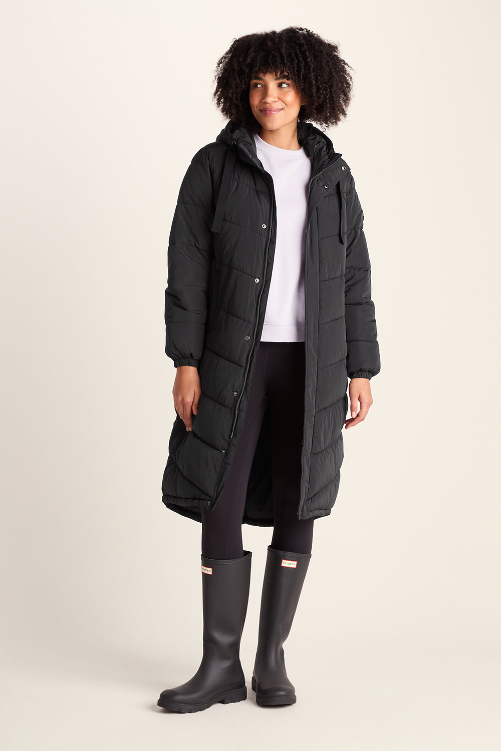 Black Raleigh Long Insulated Jacket, Image 4 of 6