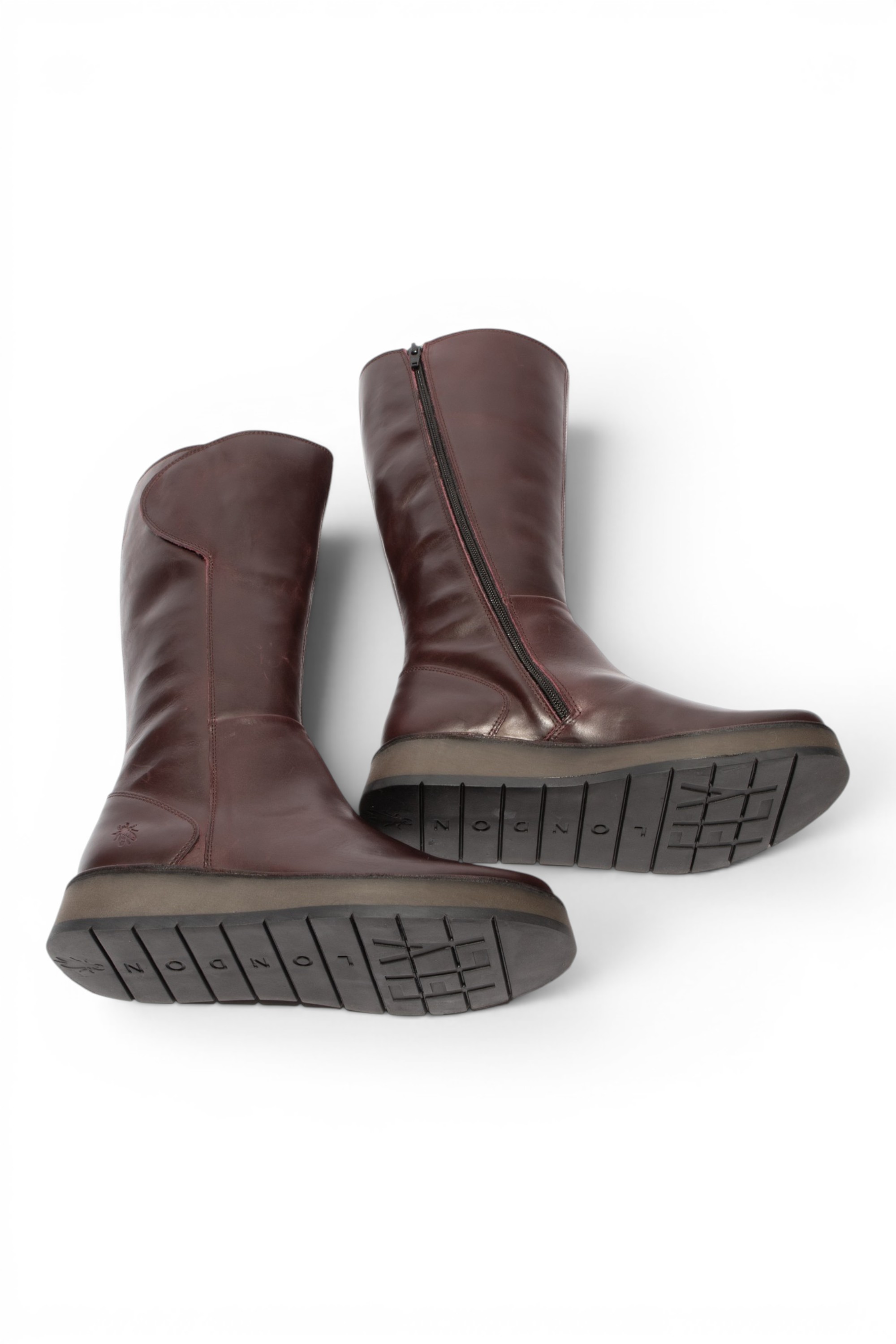 Wine Womens Leather High Long Boots-RHEA042, Image 5 of 5