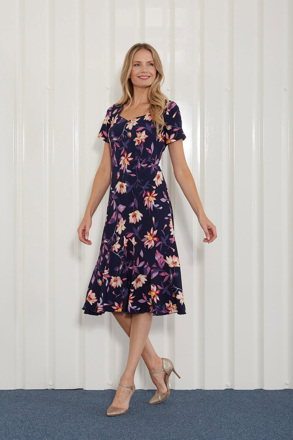 Indigo Julianna Floral Print Chiffon Dress, Image 4 of 4